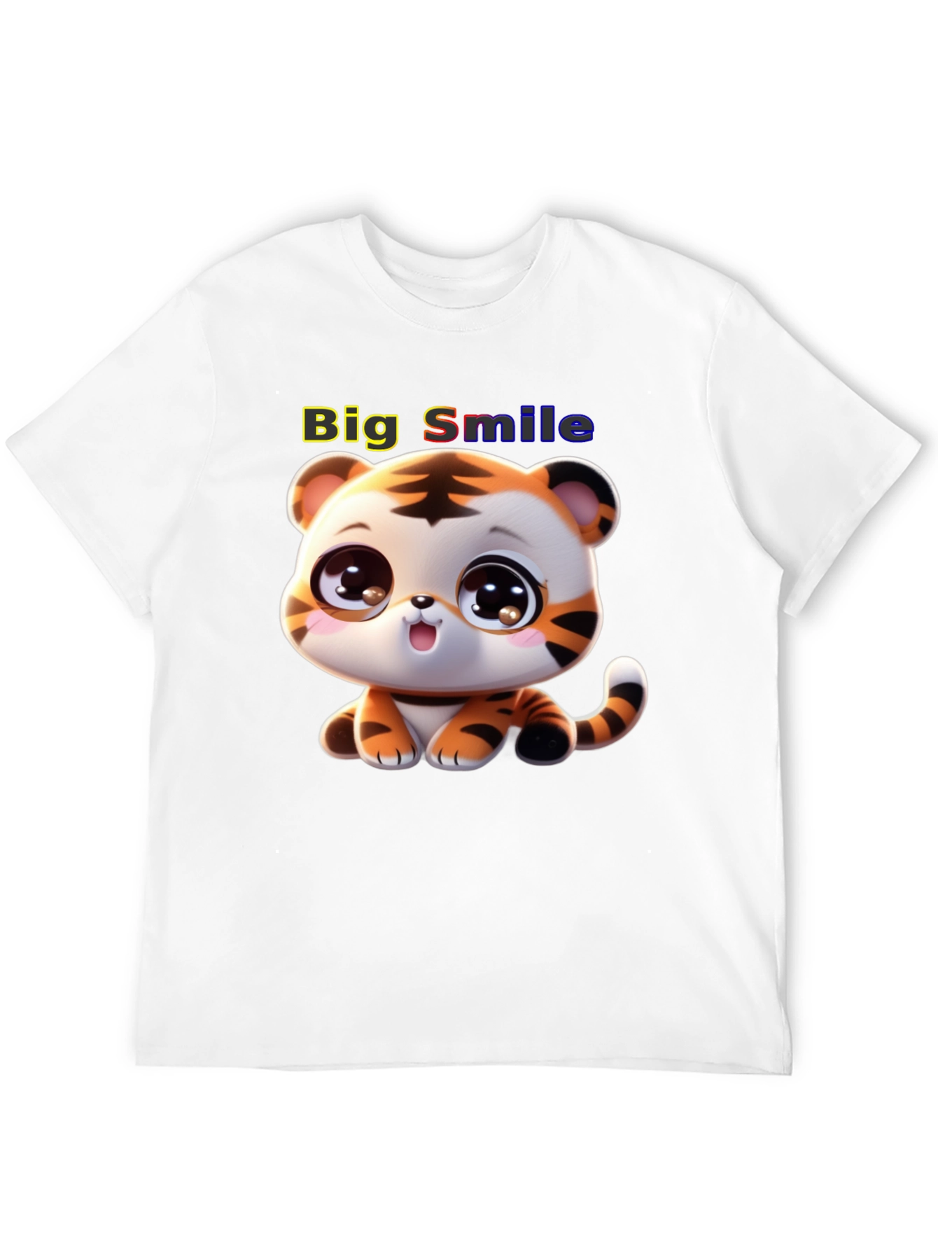 Cute Tiger Cub T-Shirt - Big Smile Design