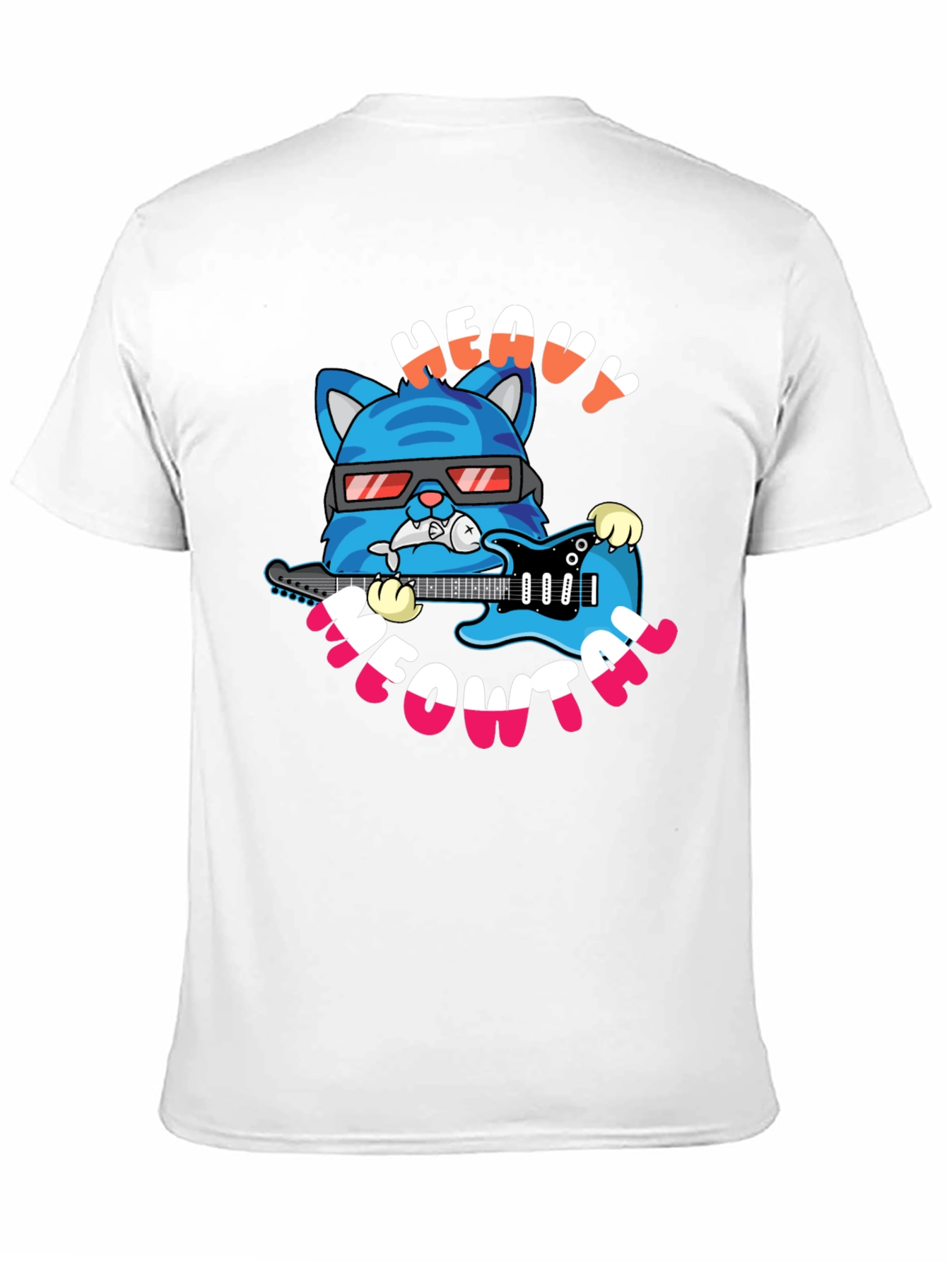Heavy Meowtal Cat Graphic T-Shirt - Rock On!