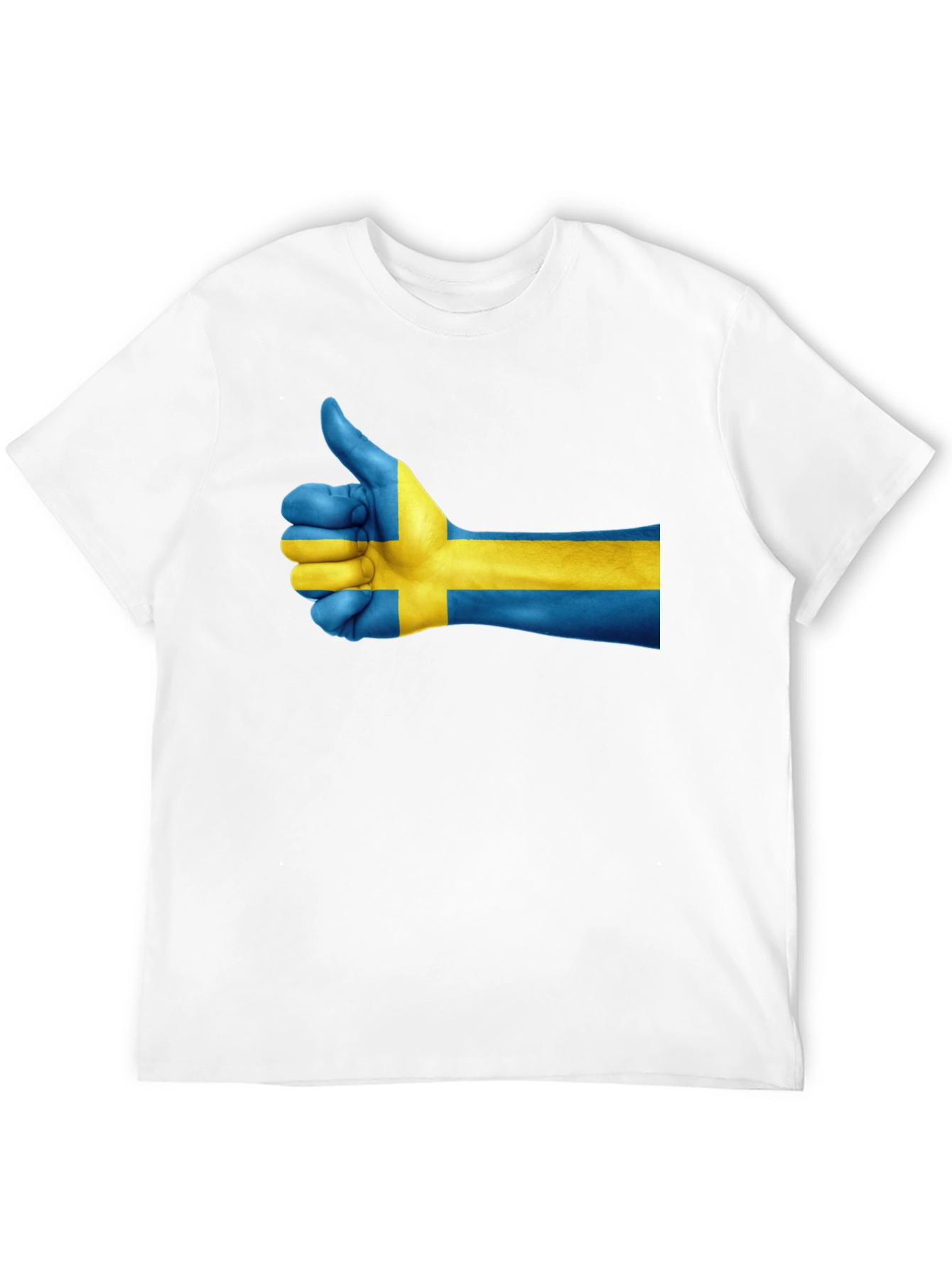 Sweden Flag Thumbs Up Graphic Tee - Black