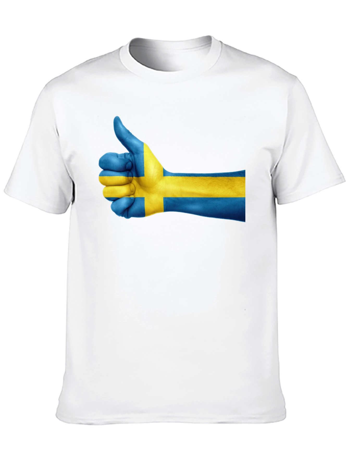 Sweden Flag Thumbs Up Graphic Tee - Black