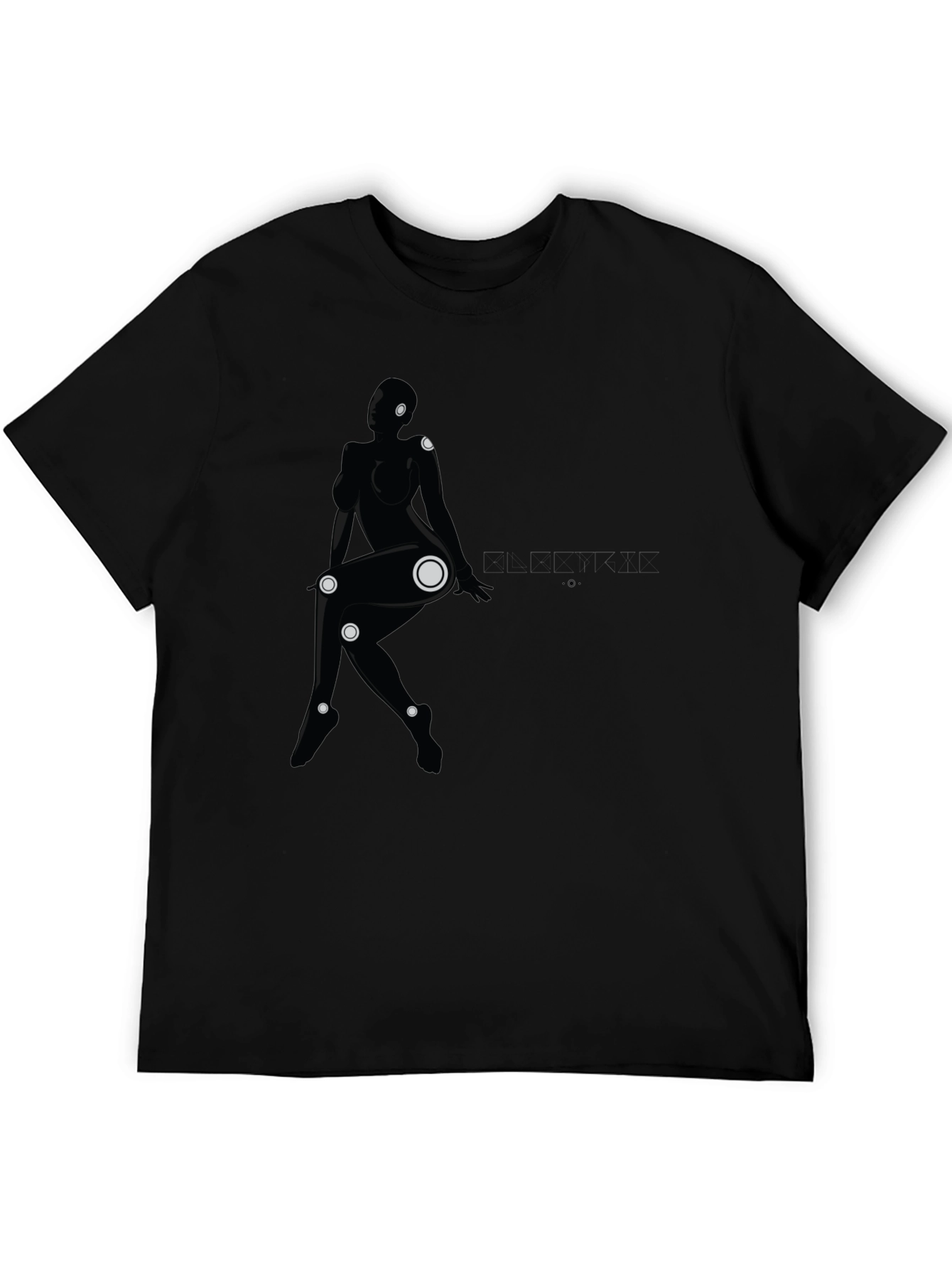 Abstract Woman Graphic Black T-Shirt