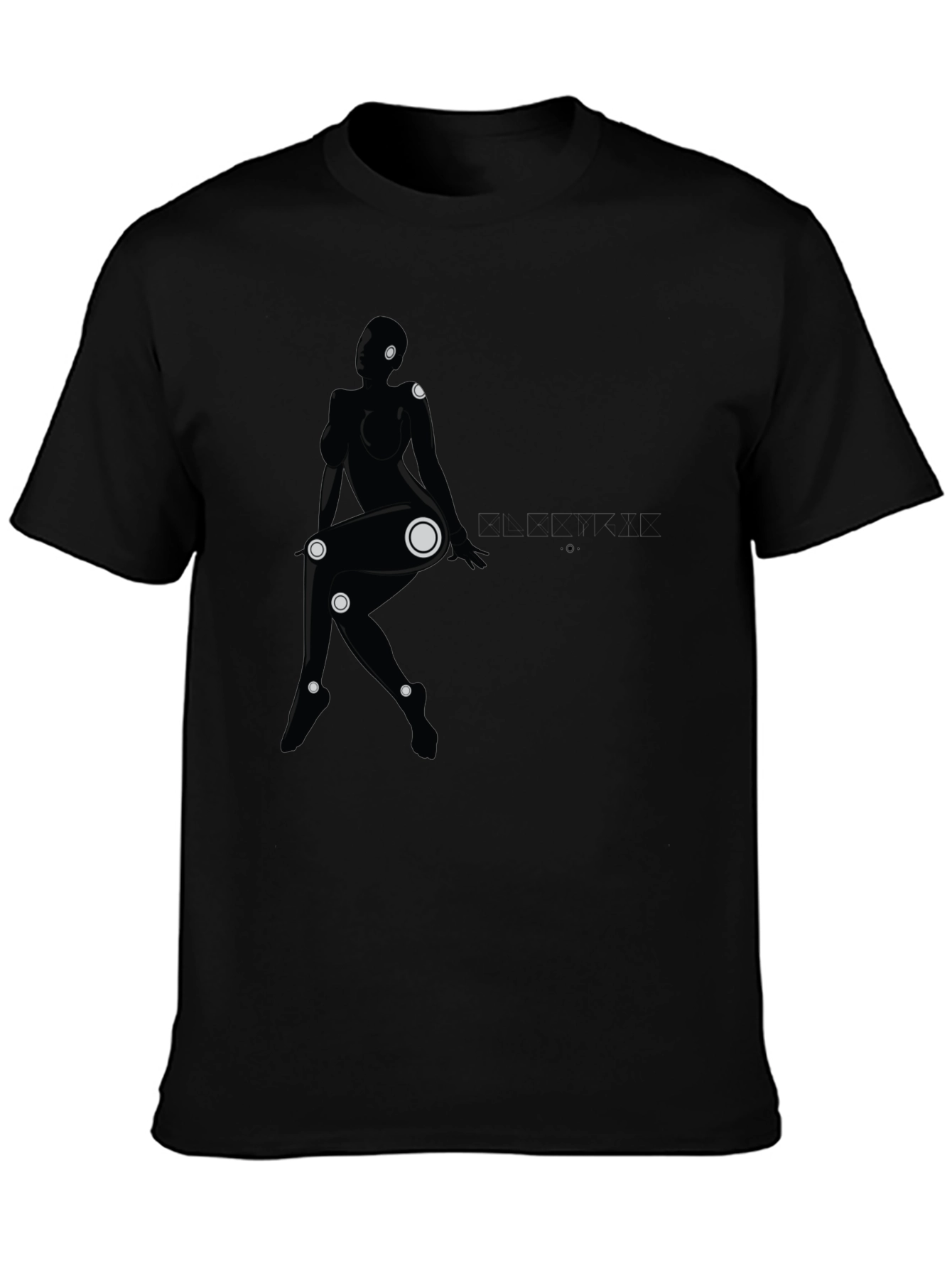Abstract Woman Graphic Black T-Shirt