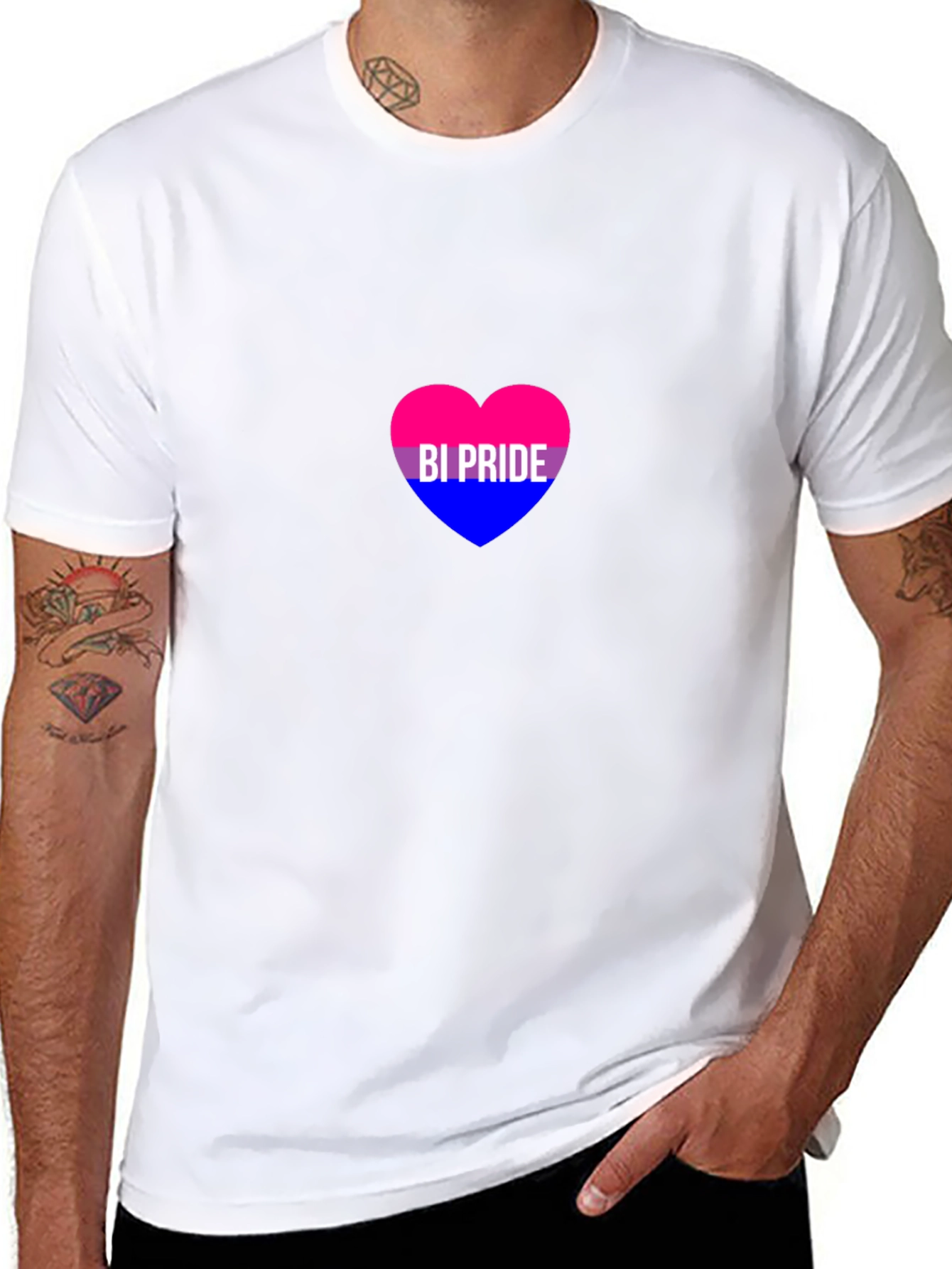Bi Pride Heart Graphic T-Shirt - Unisex