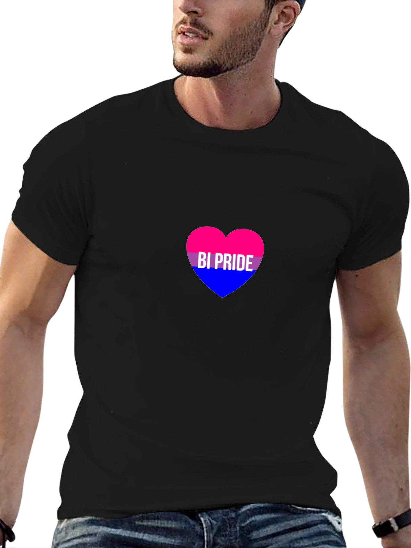 Bi Pride Heart Graphic T-Shirt - Unisex