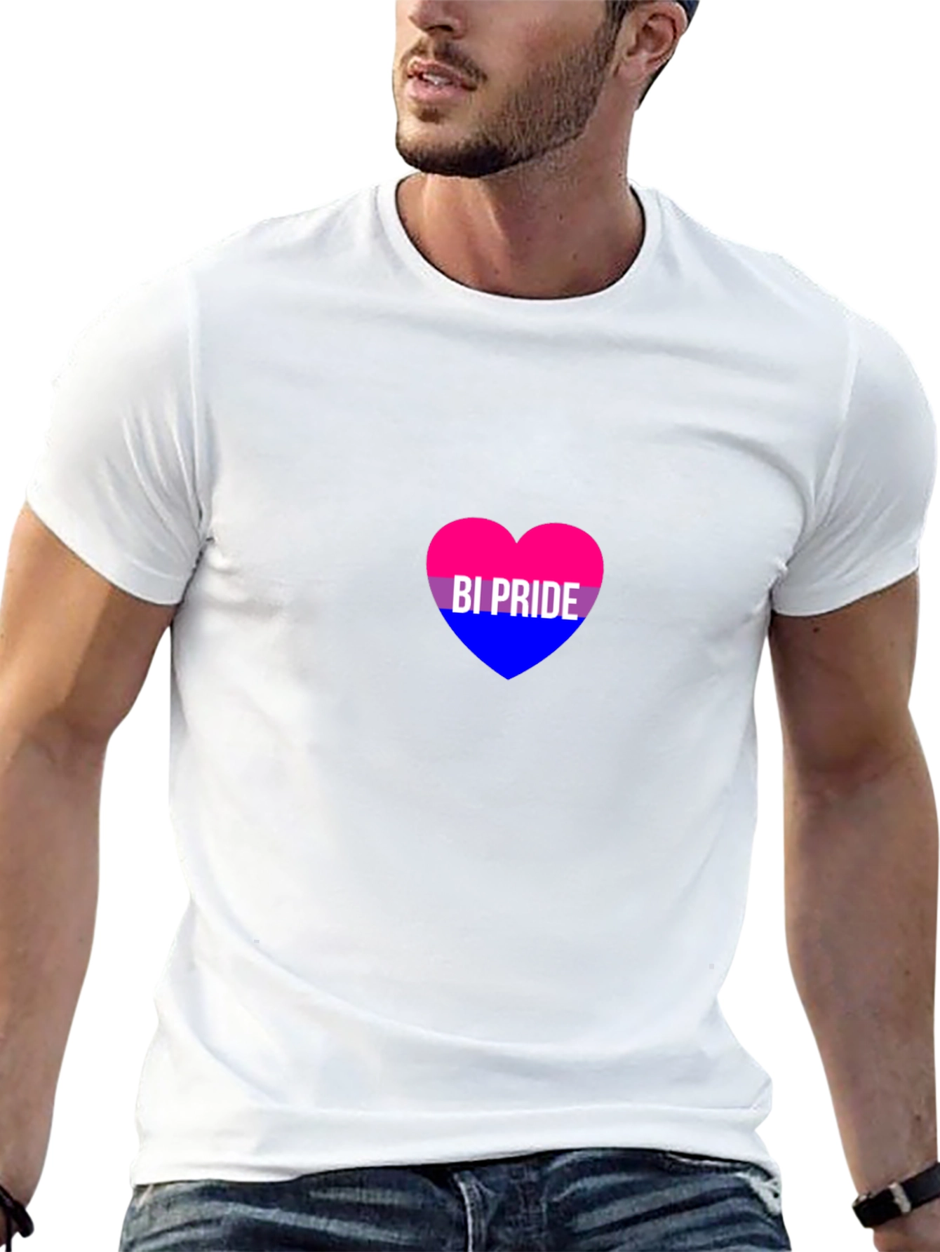 Bi Pride Heart Graphic T-Shirt - Unisex