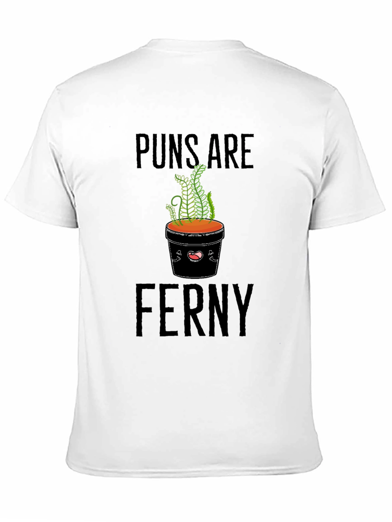 Puns Are Ferny Graphic T-Shirt - Black Cotton Tee