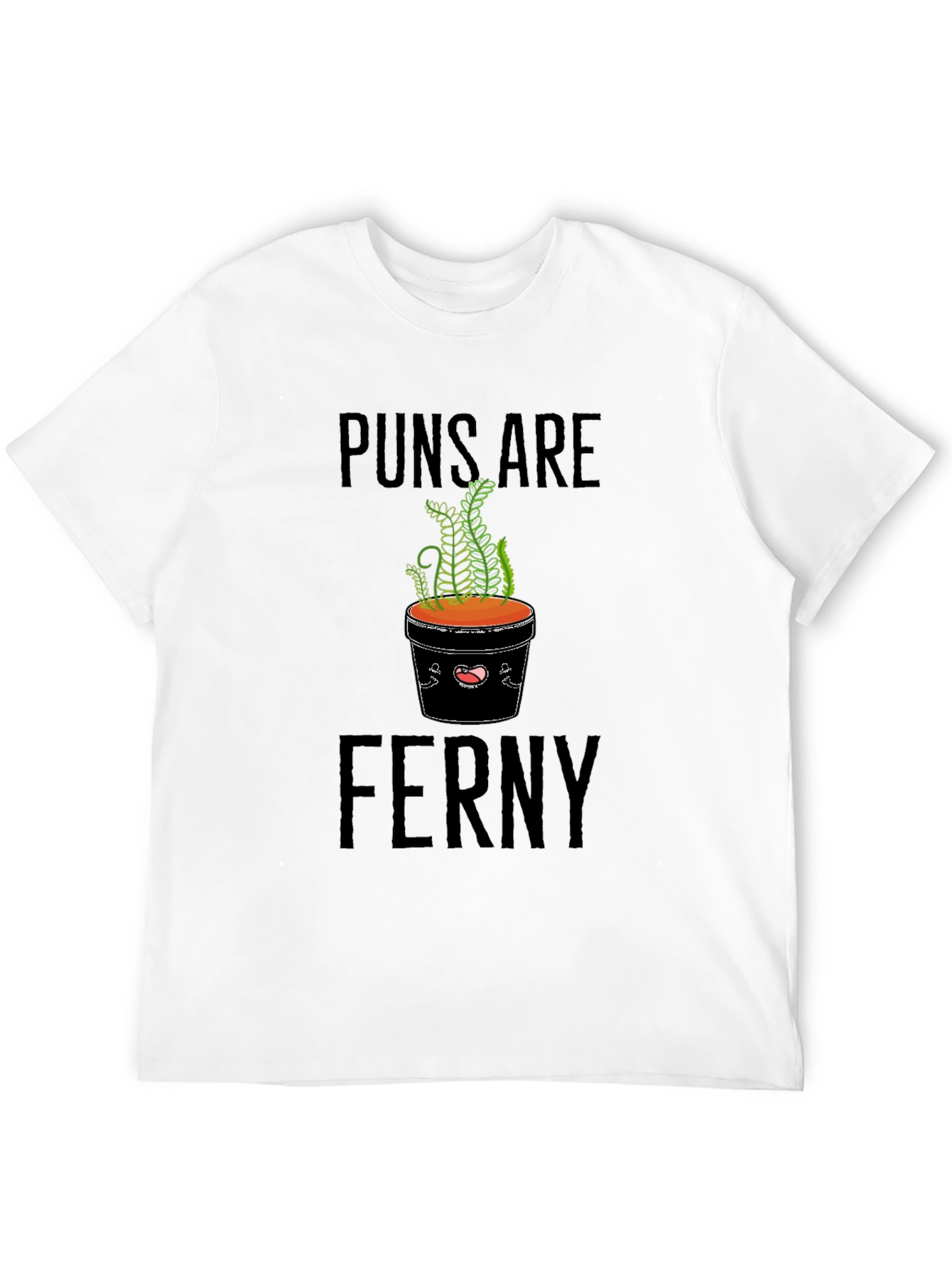 Puns Are Ferny Graphic T-Shirt - Black Cotton Tee