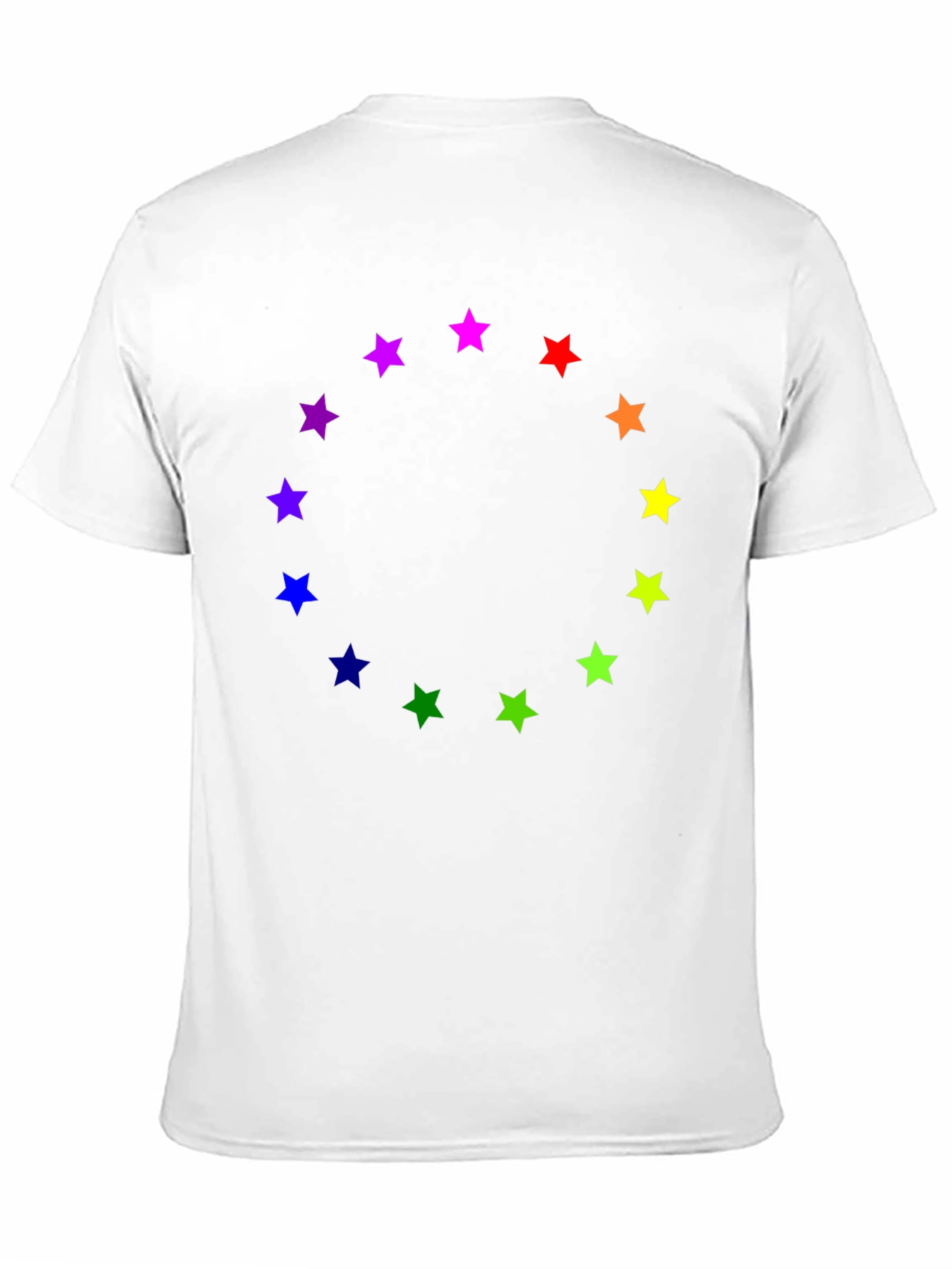 Rainbow Star Circle Black T-Shirt