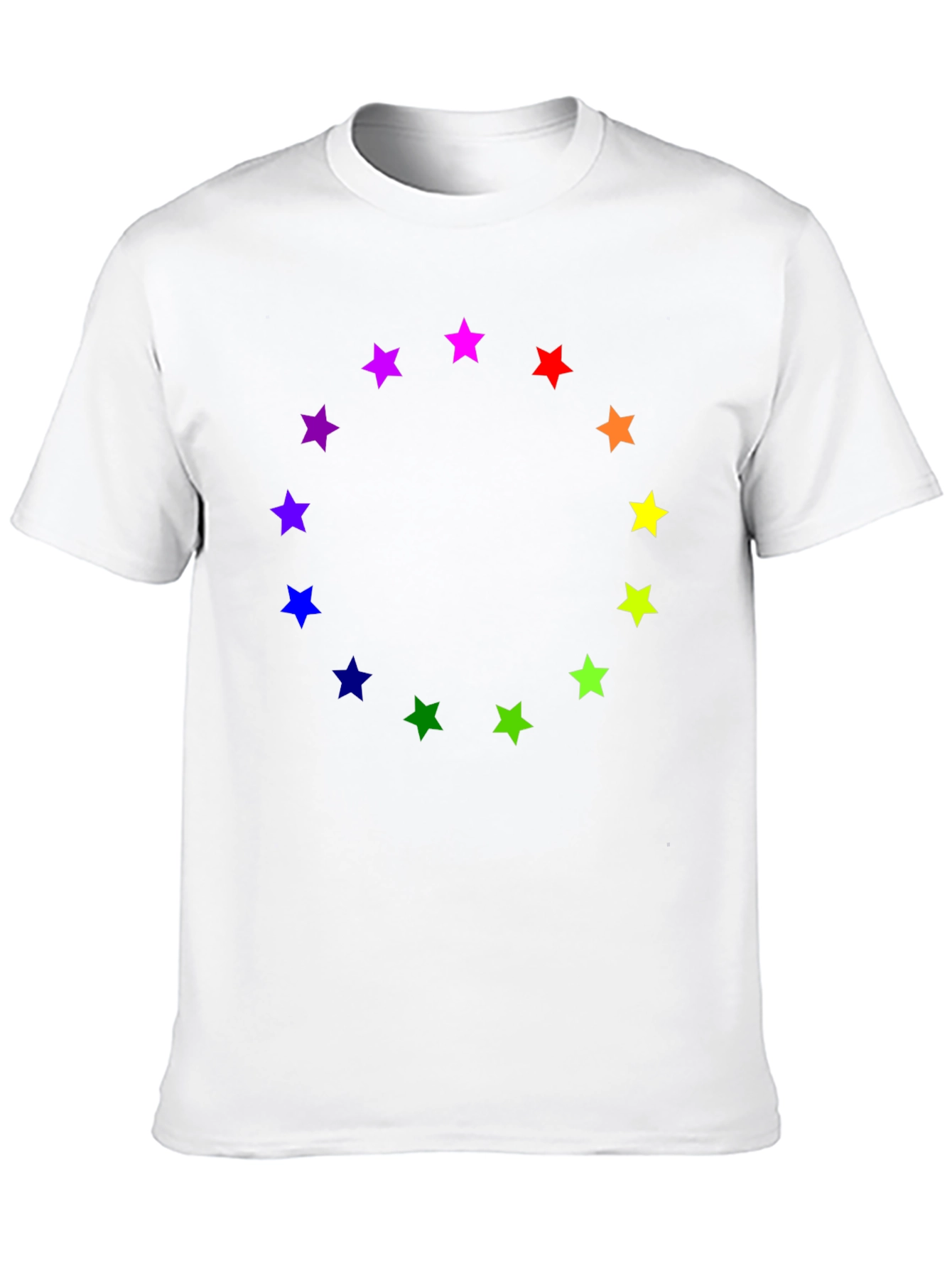 Rainbow Star Circle Black T-Shirt