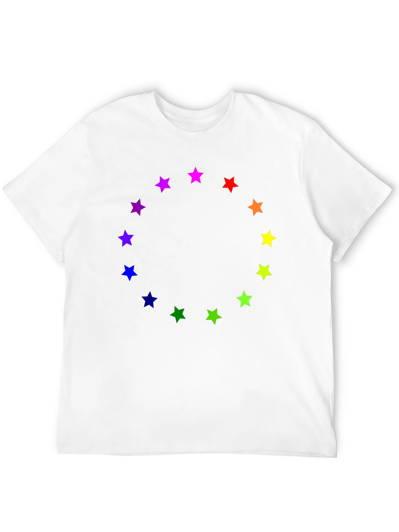 Rainbow Star Circle Black T-Shirt