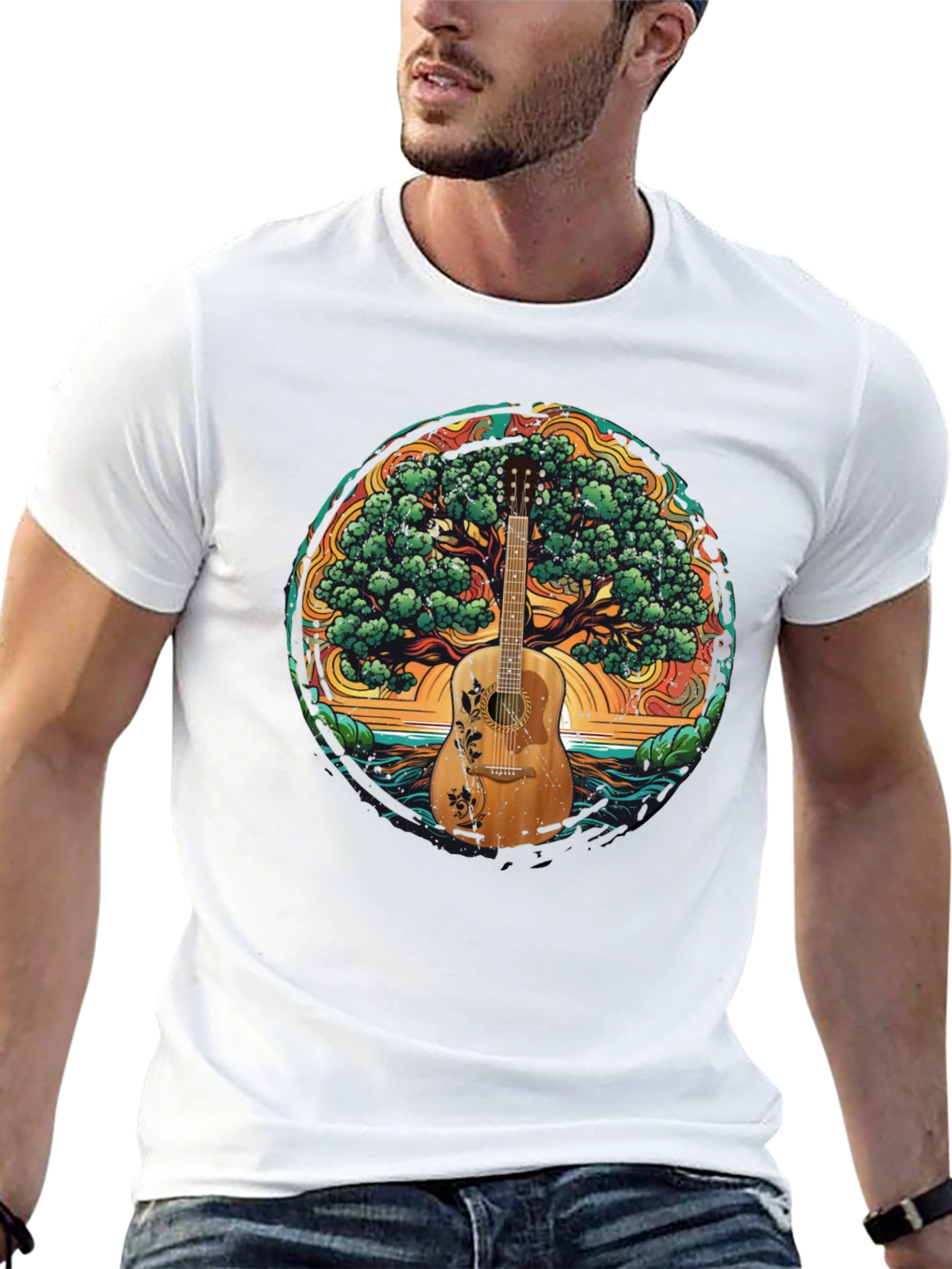 Guitar Tree of Life Black T-Shirt