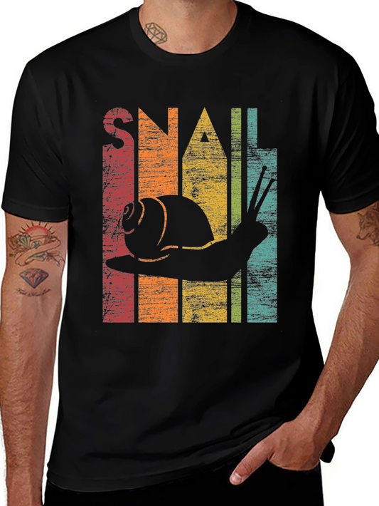 Retro Snail Graphic Tee - Vintage Style T-Shirt