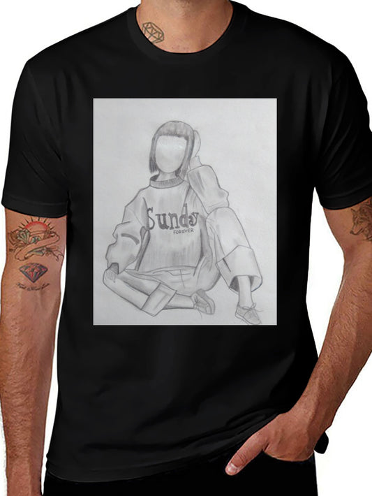 Sketch Style Graphic Tee - Unisex Casual Shirt