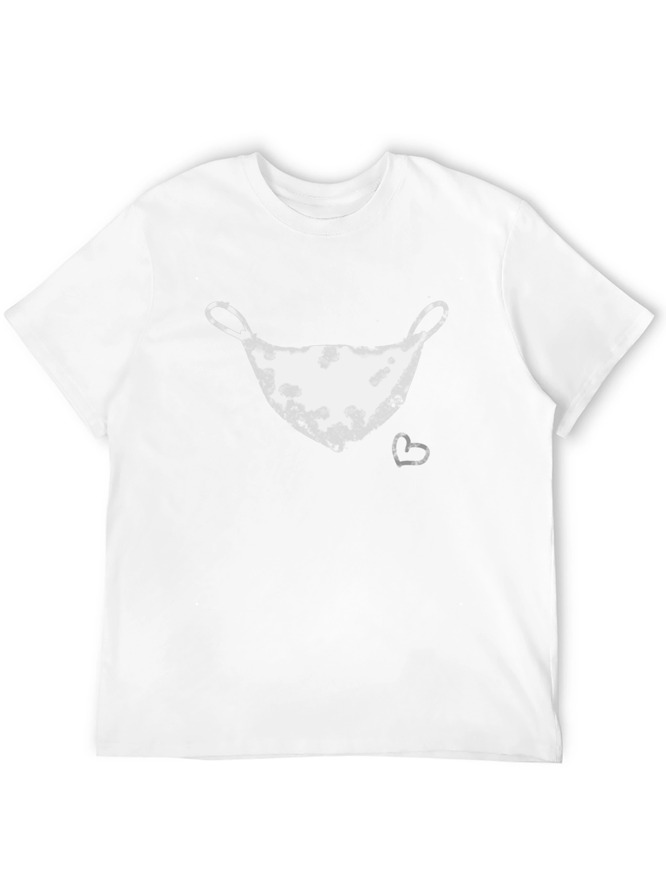 Black T-Shirt with Artistic Mask Graphic