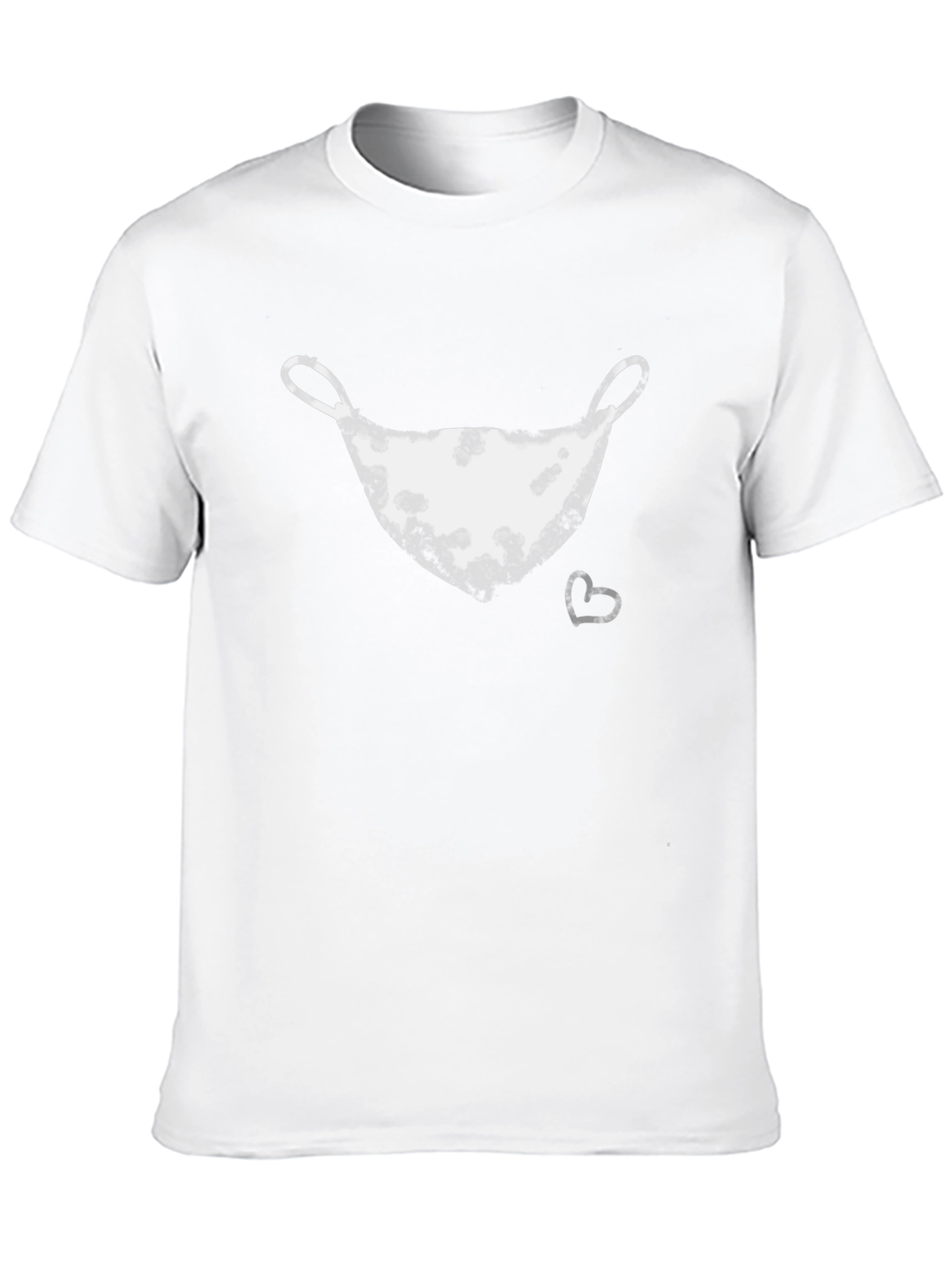 Black T-Shirt with Artistic Mask Graphic