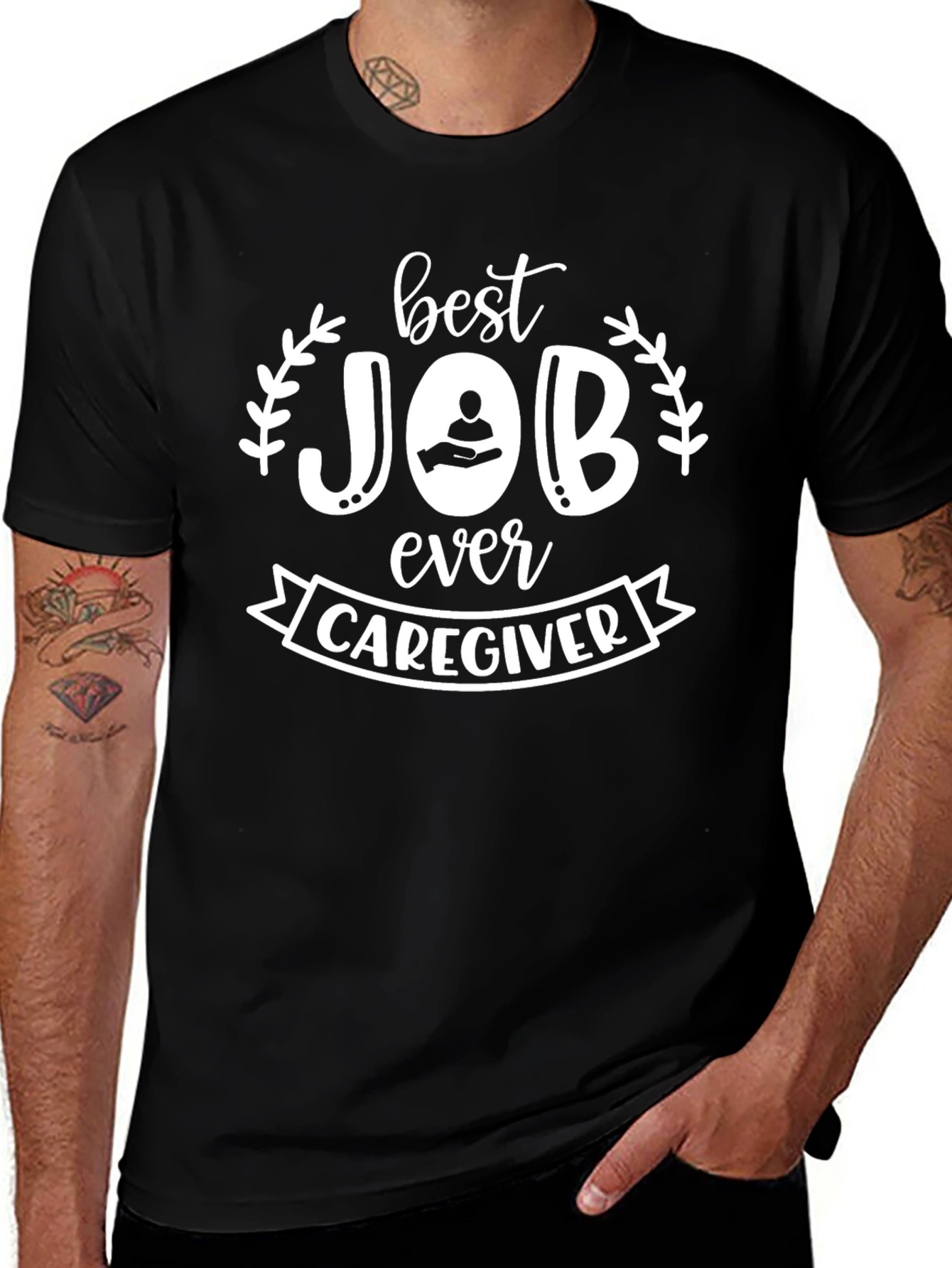 Best Caregiver Job T-Shirt - Black