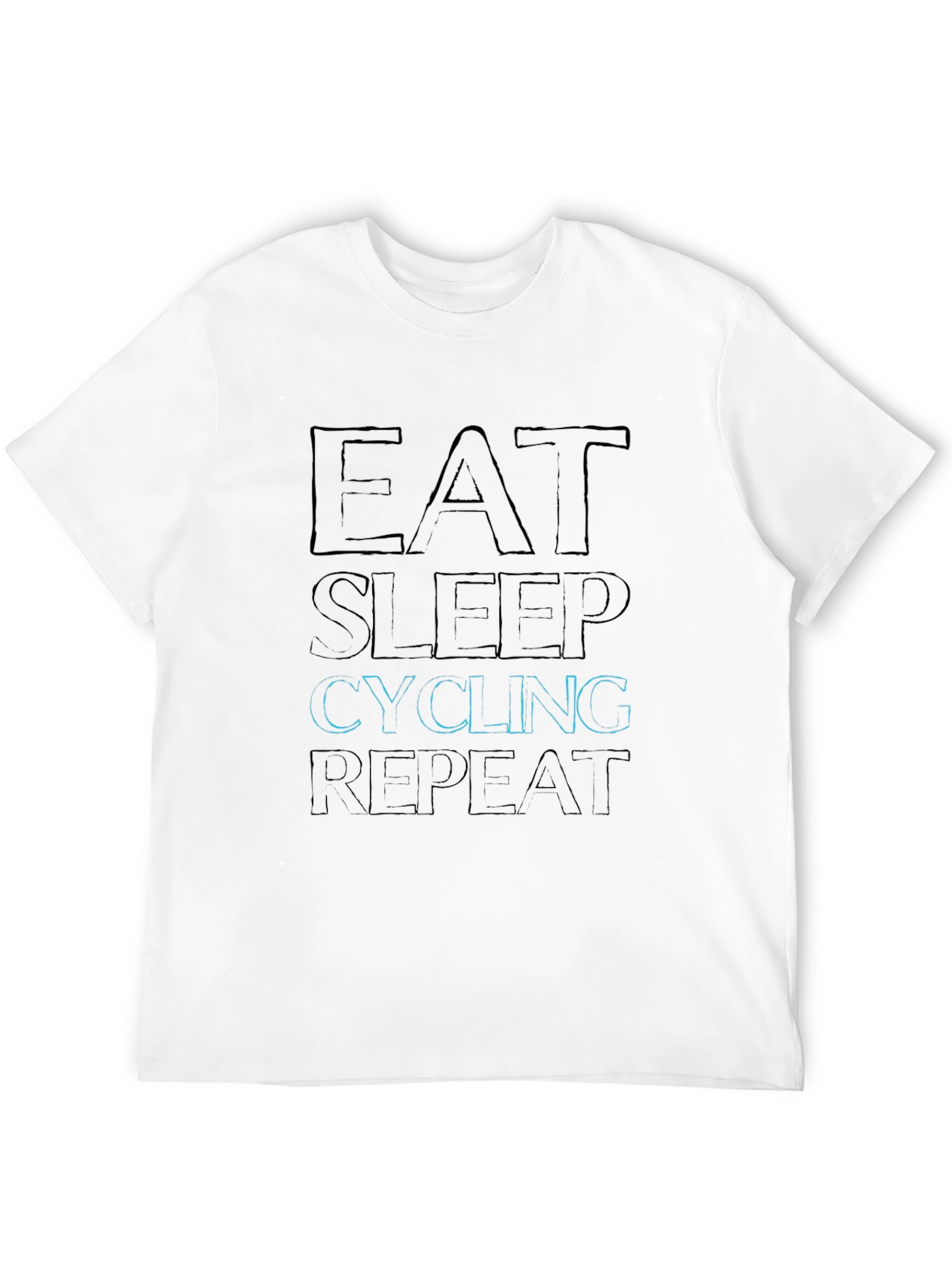 Eat Sleep Cycling Repeat Black T-Shirt