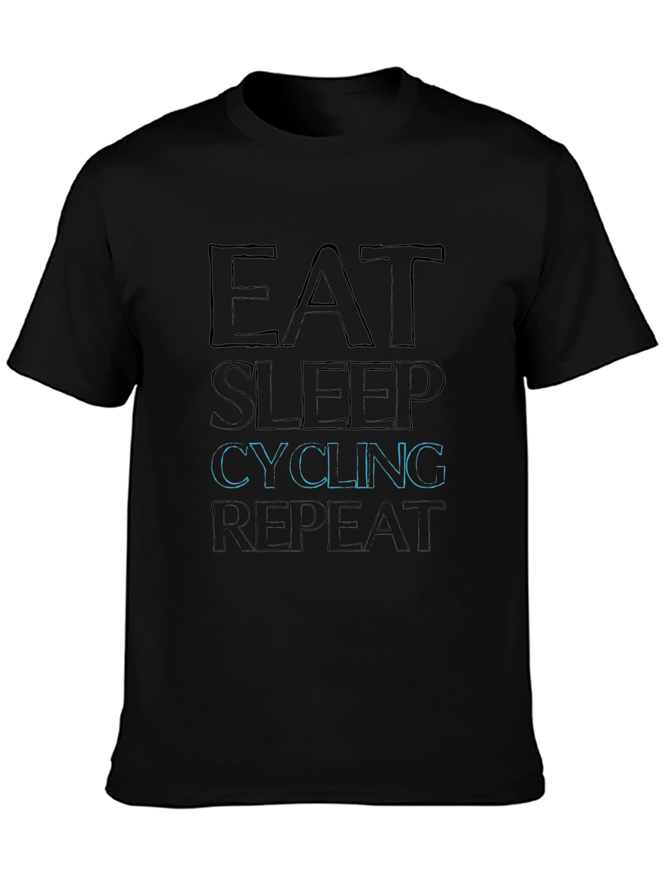 Eat Sleep Cycling Repeat Black T-Shirt