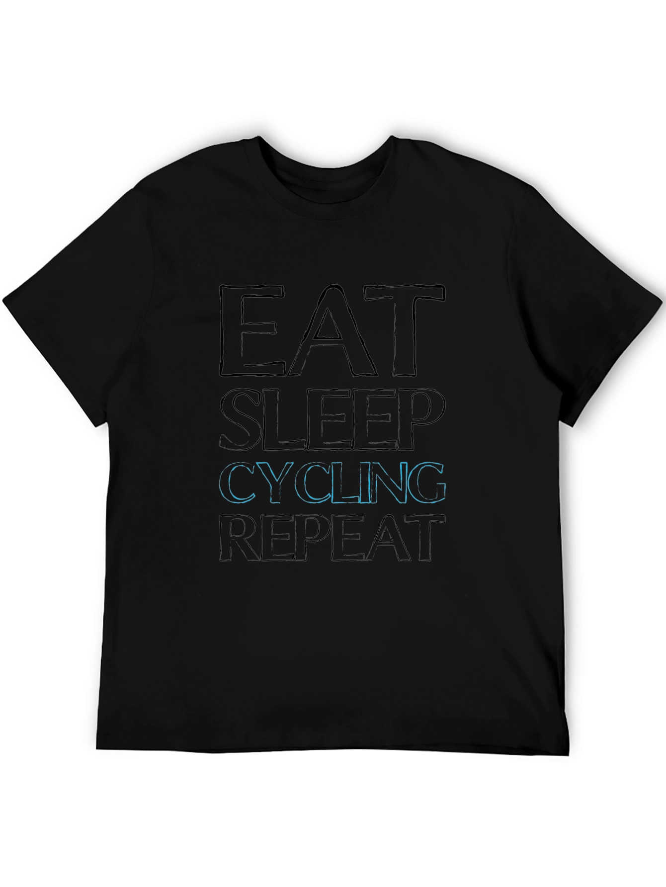 Eat Sleep Cycling Repeat Black T-Shirt