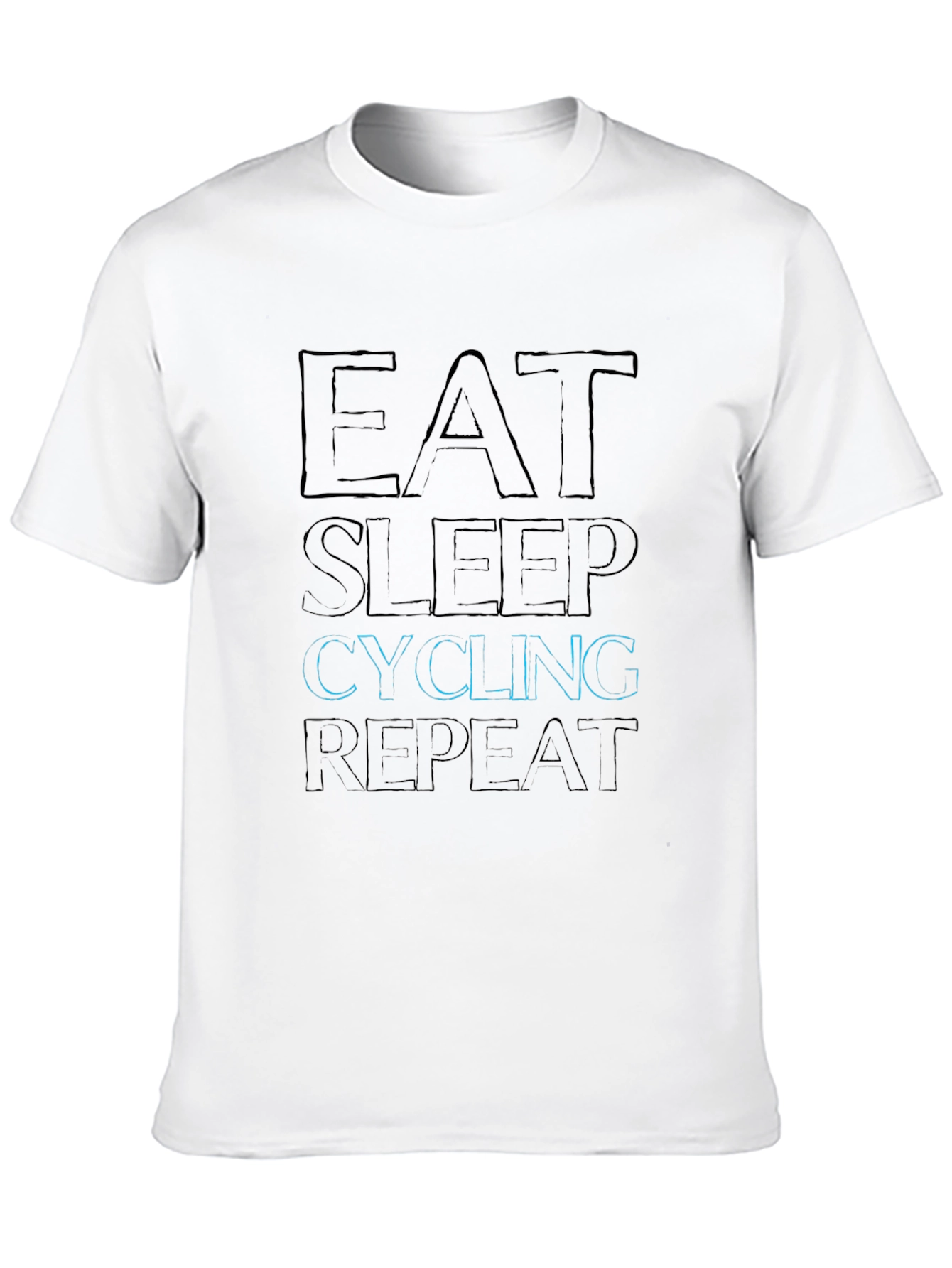 Eat Sleep Cycling Repeat Black T-Shirt