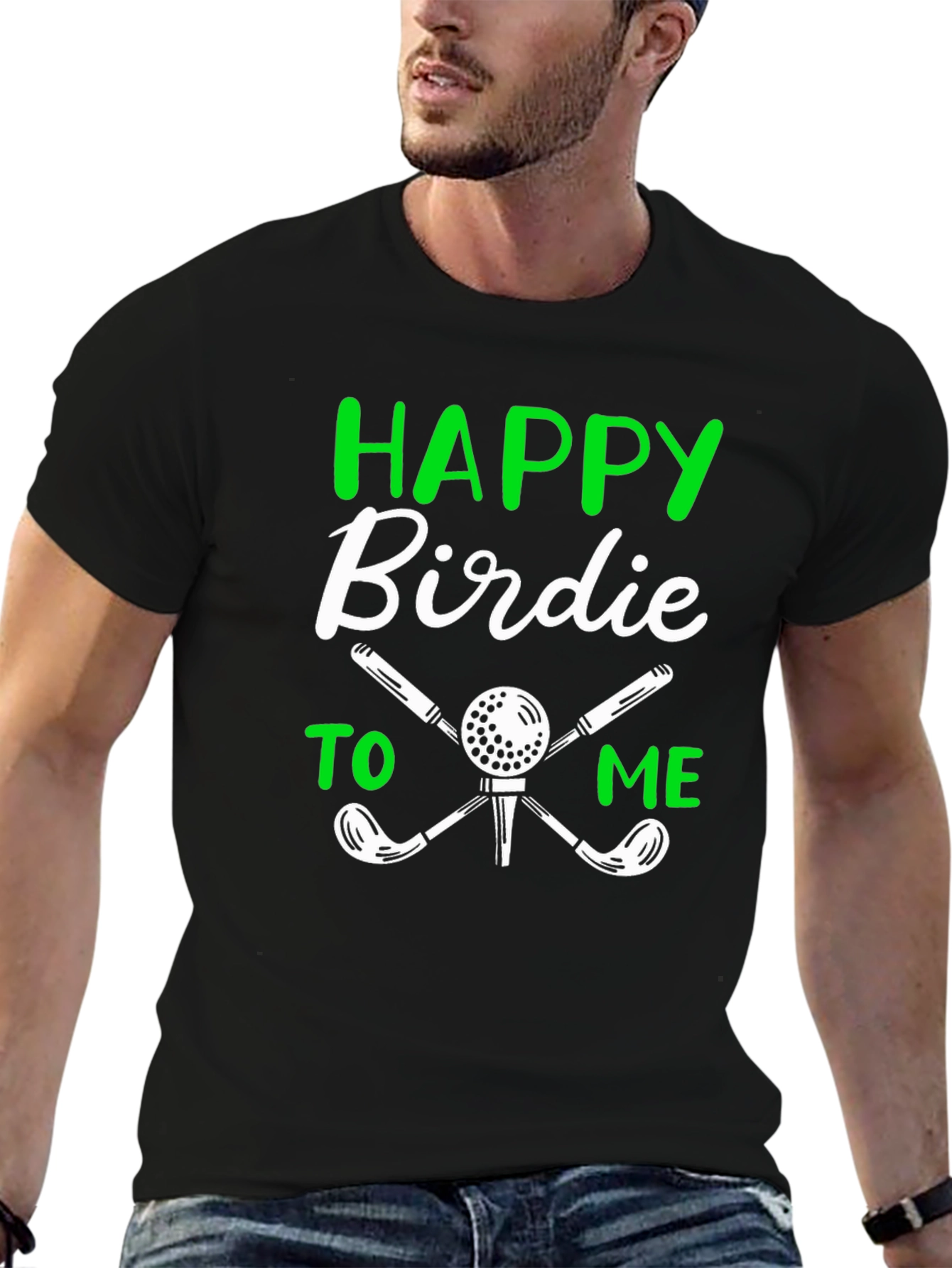 Happy Birdie Golf T-Shirt - Black