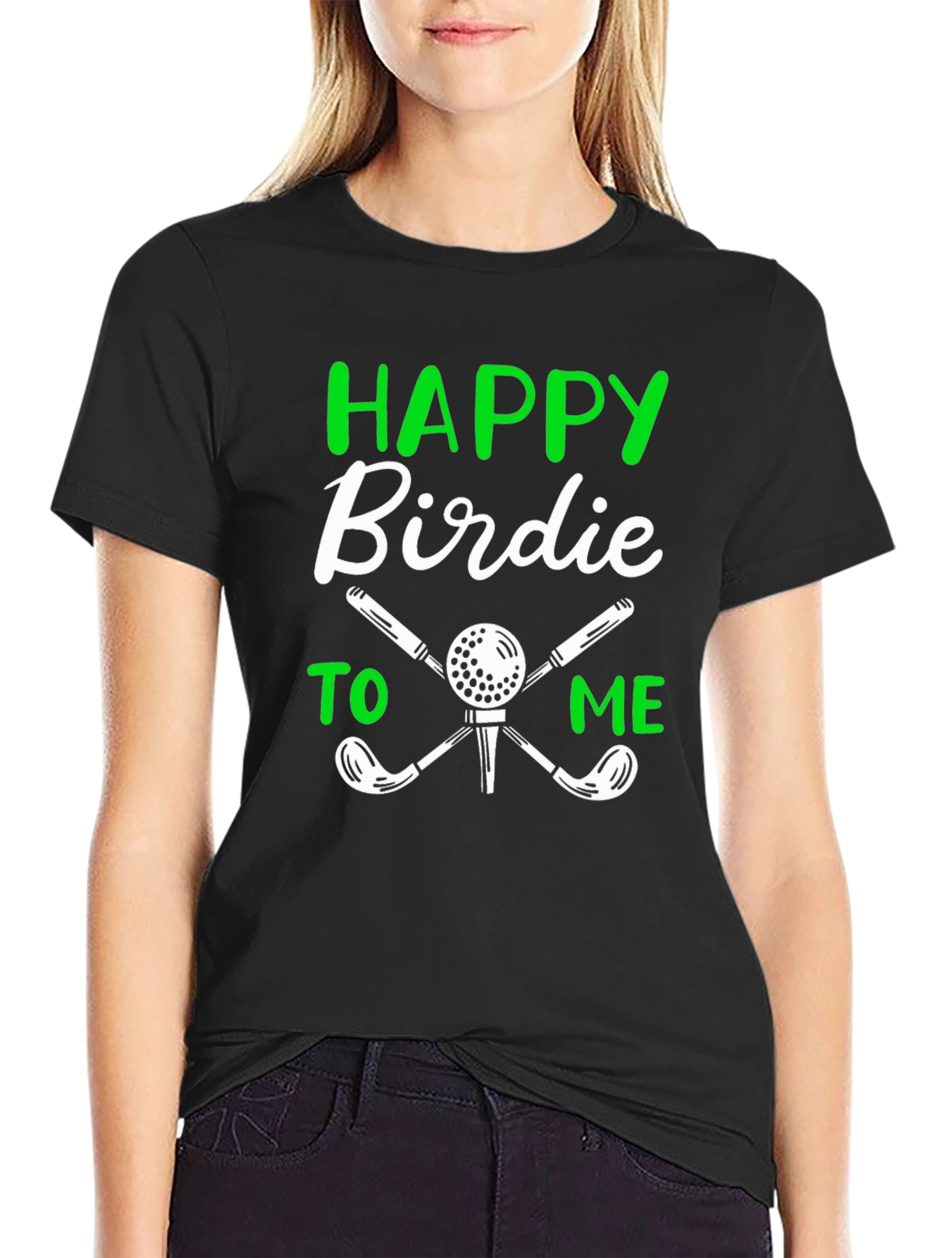 Happy Birdie Golf T-Shirt - Black