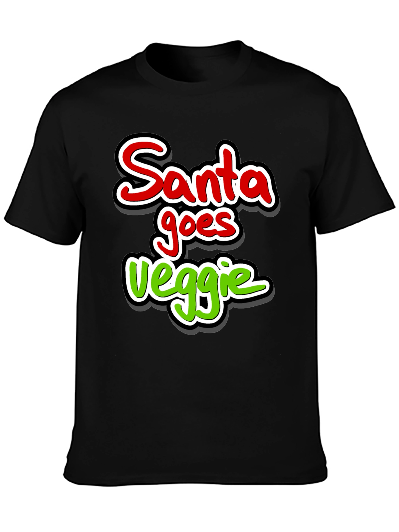Santa Goes Veggie Funny Christmas T-Shirt