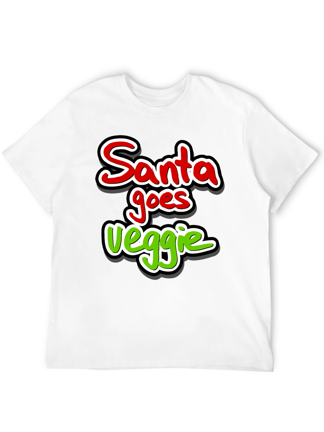Santa Goes Veggie Funny Christmas T-Shirt