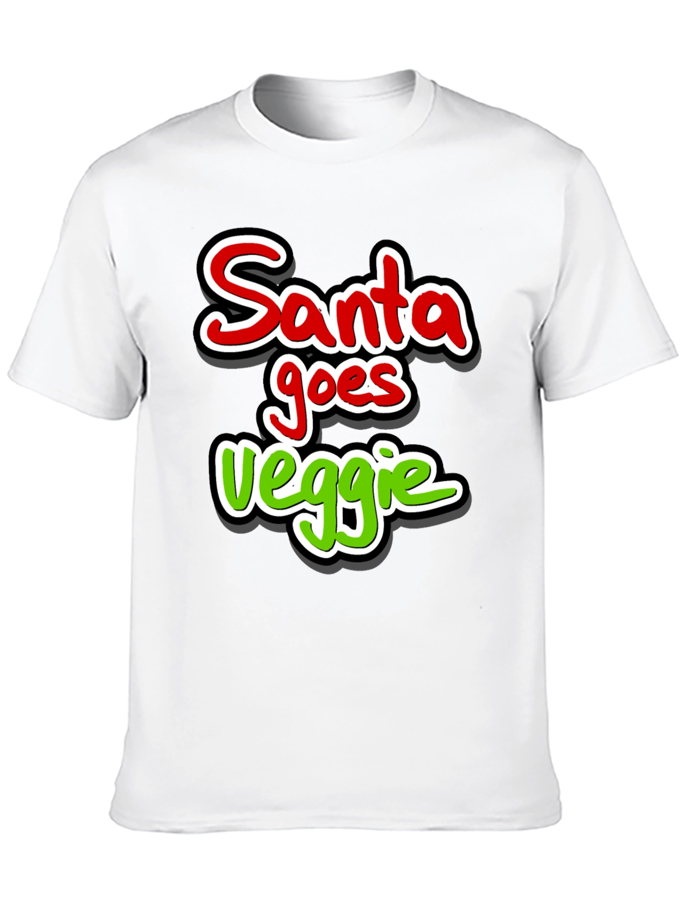 Santa Goes Veggie Funny Christmas T-Shirt