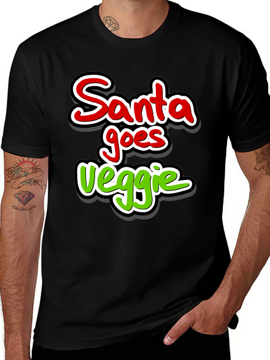 Santa Goes Veggie Funny Christmas T-Shirt