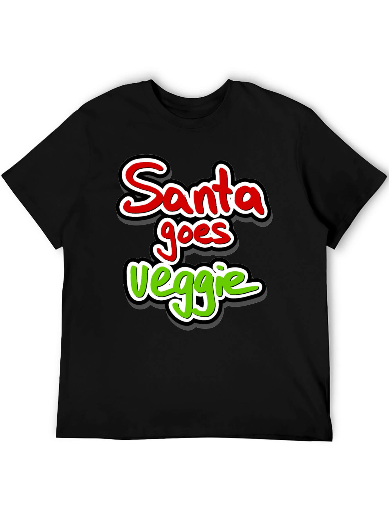 Santa Goes Veggie Funny Christmas T-Shirt