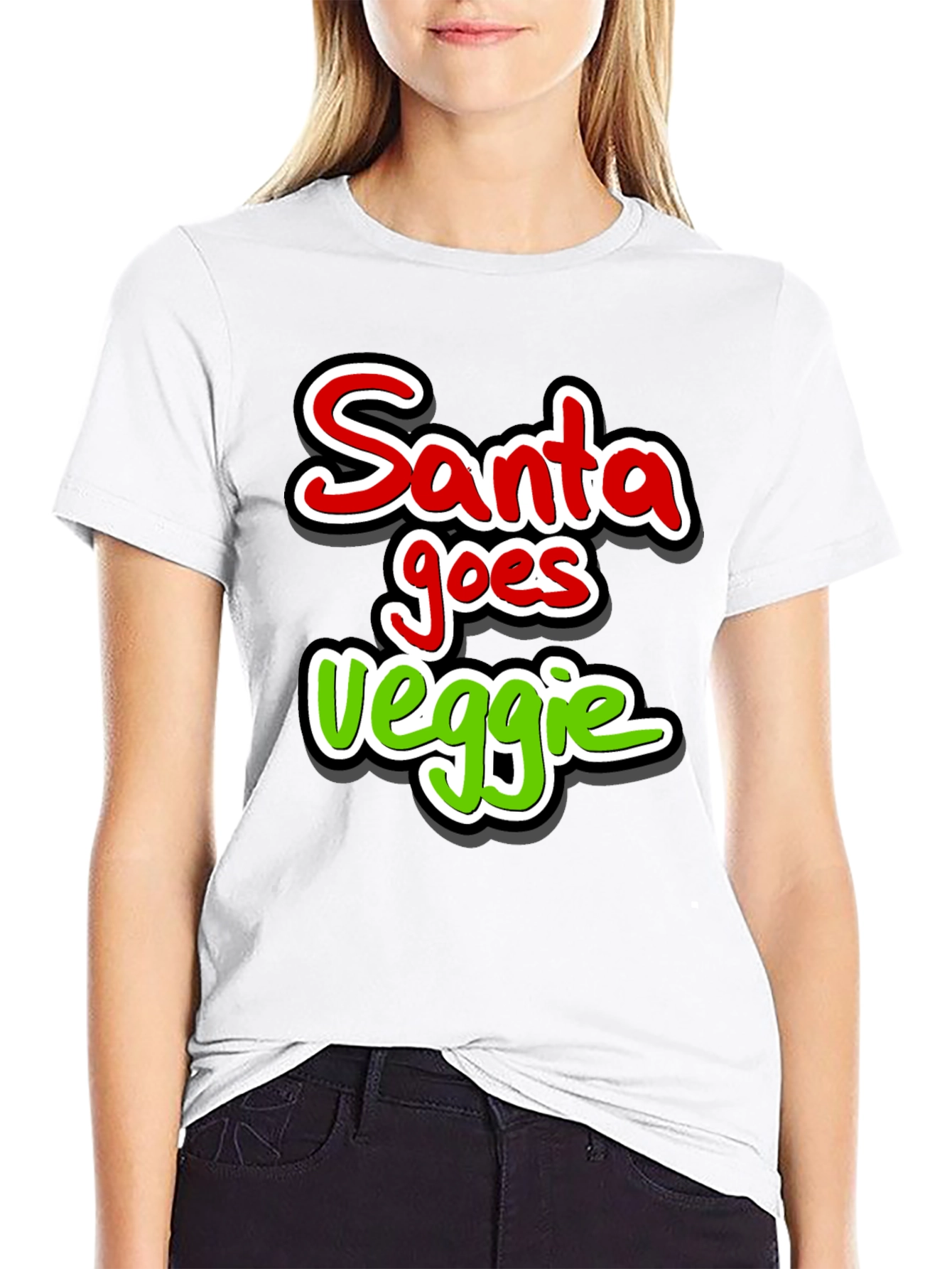 Santa Goes Veggie Funny Christmas T-Shirt