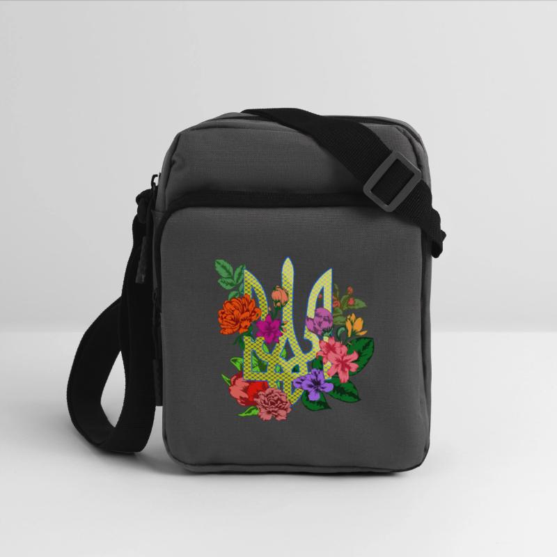 Ukrainian heraldry trident tryzub with blooming