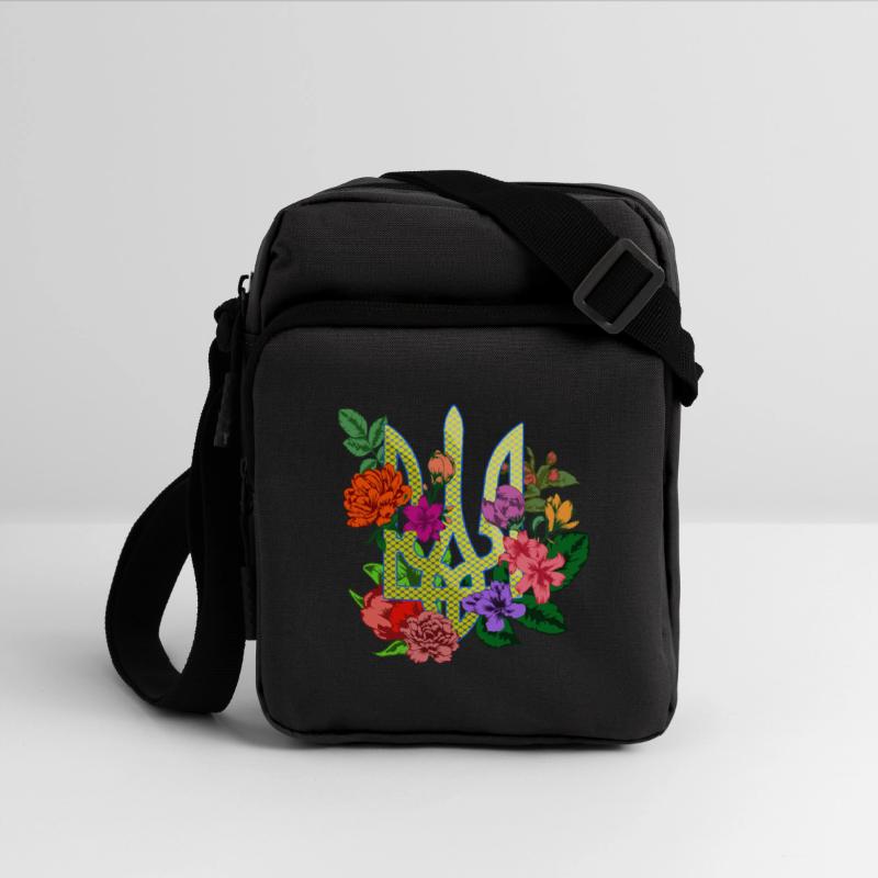 Ukrainian heraldry trident tryzub with blooming