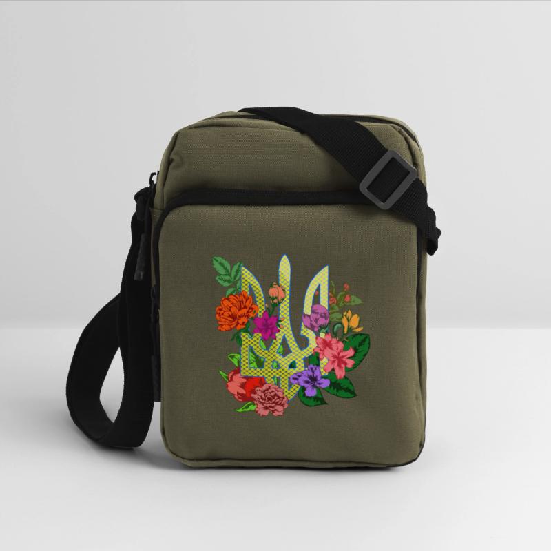 Ukrainian heraldry trident tryzub with blooming