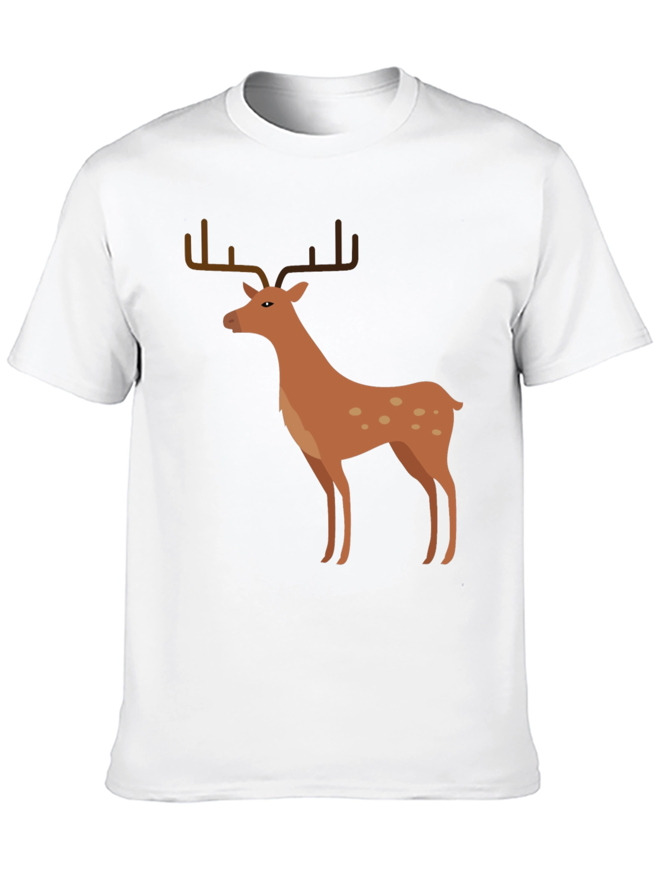 Mens Black T-Shirt with Deer Graphic