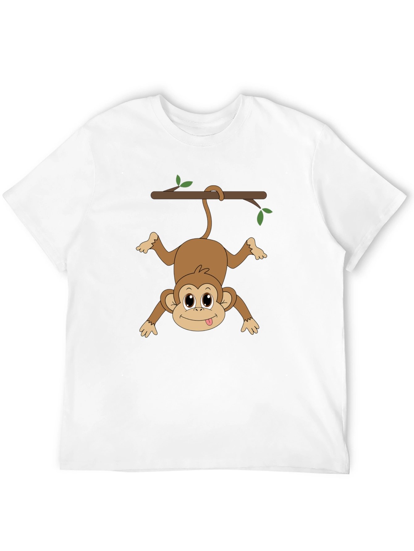 Funny Monkey Hanging From Branch Graphic T-Shirt