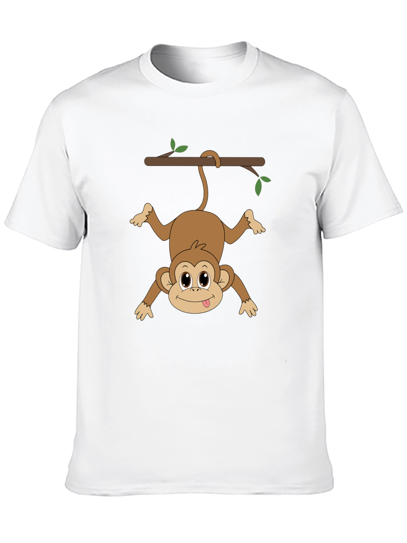 Funny Monkey Hanging From Branch Graphic T-Shirt
