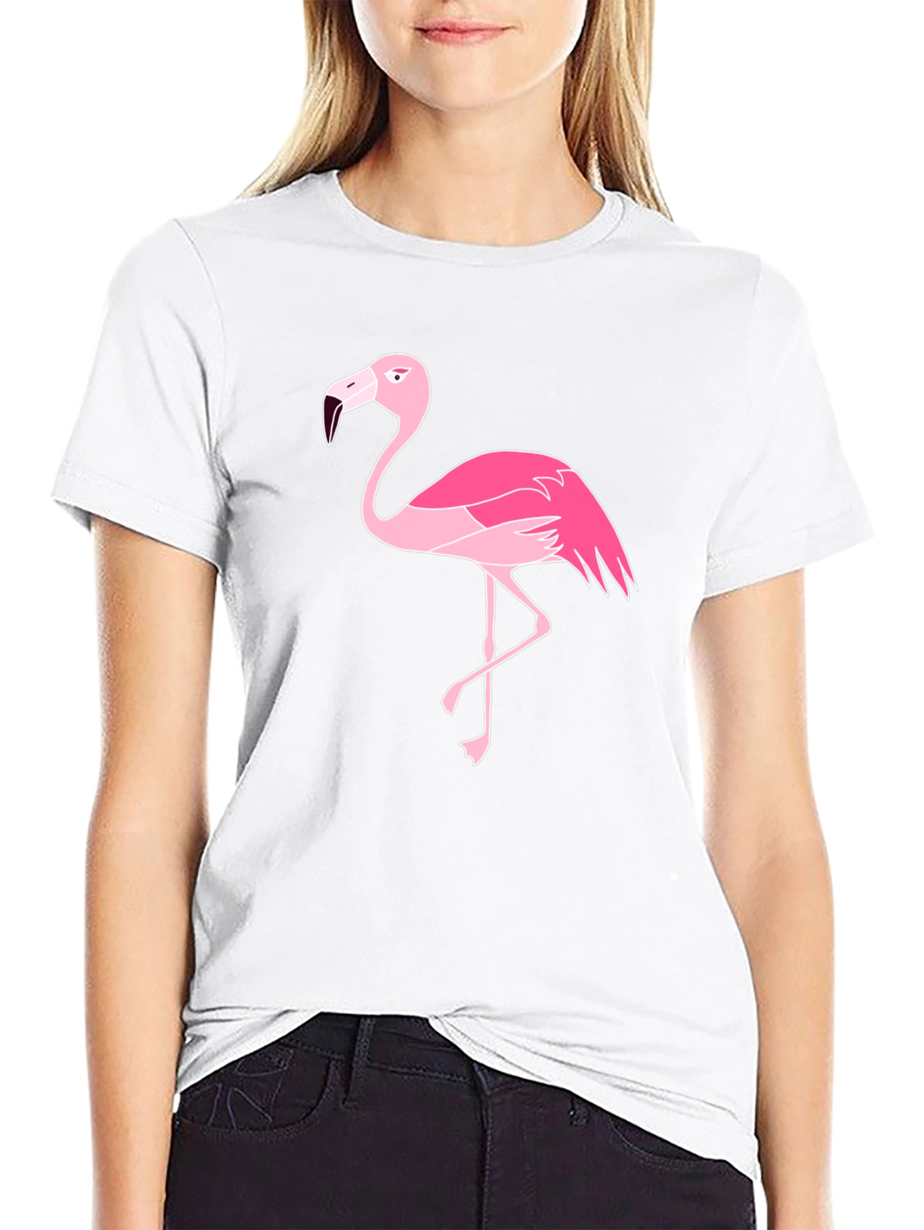 Pink Flamingo Graphic Tee - Classic Black T-Shirt