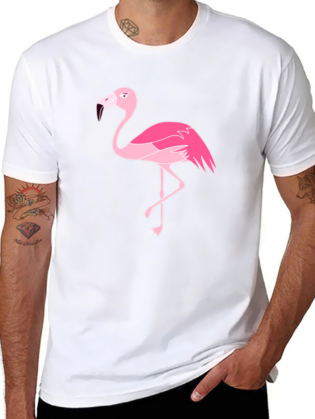 Pink Flamingo Graphic Tee - Classic Black T-Shirt