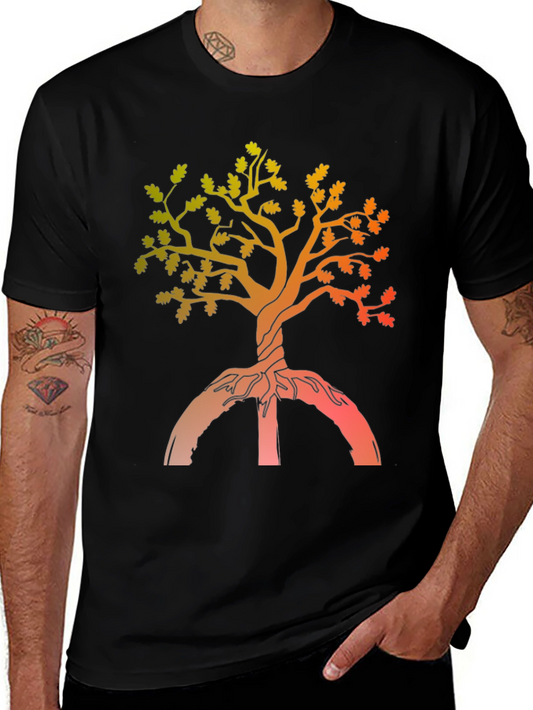 Tree of Life Peace Sign Graphic Tee - Black