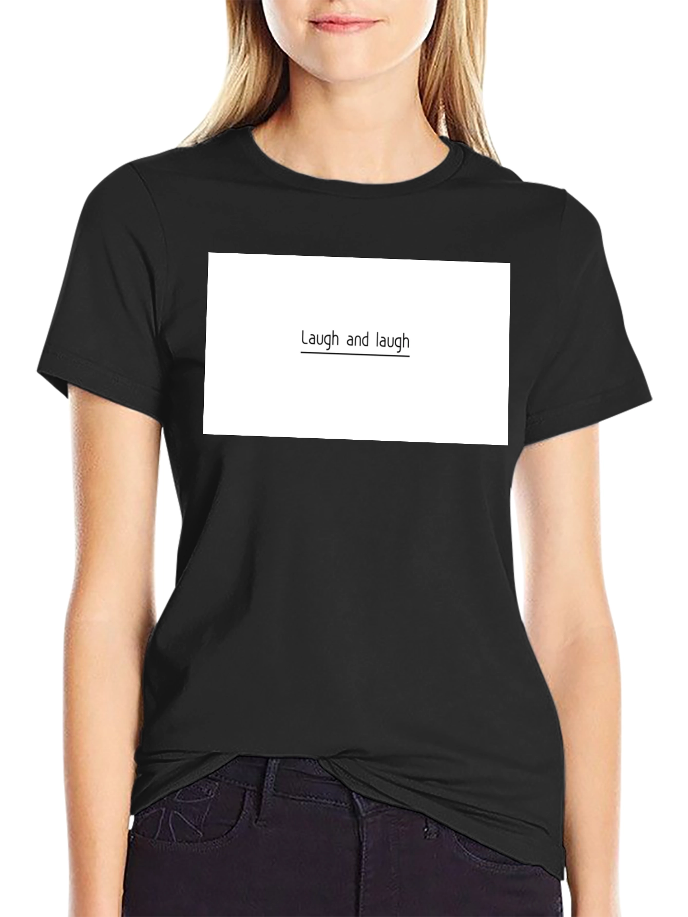 Laugh and Laugh Graphic Tee - Unisex Black T-Shirt