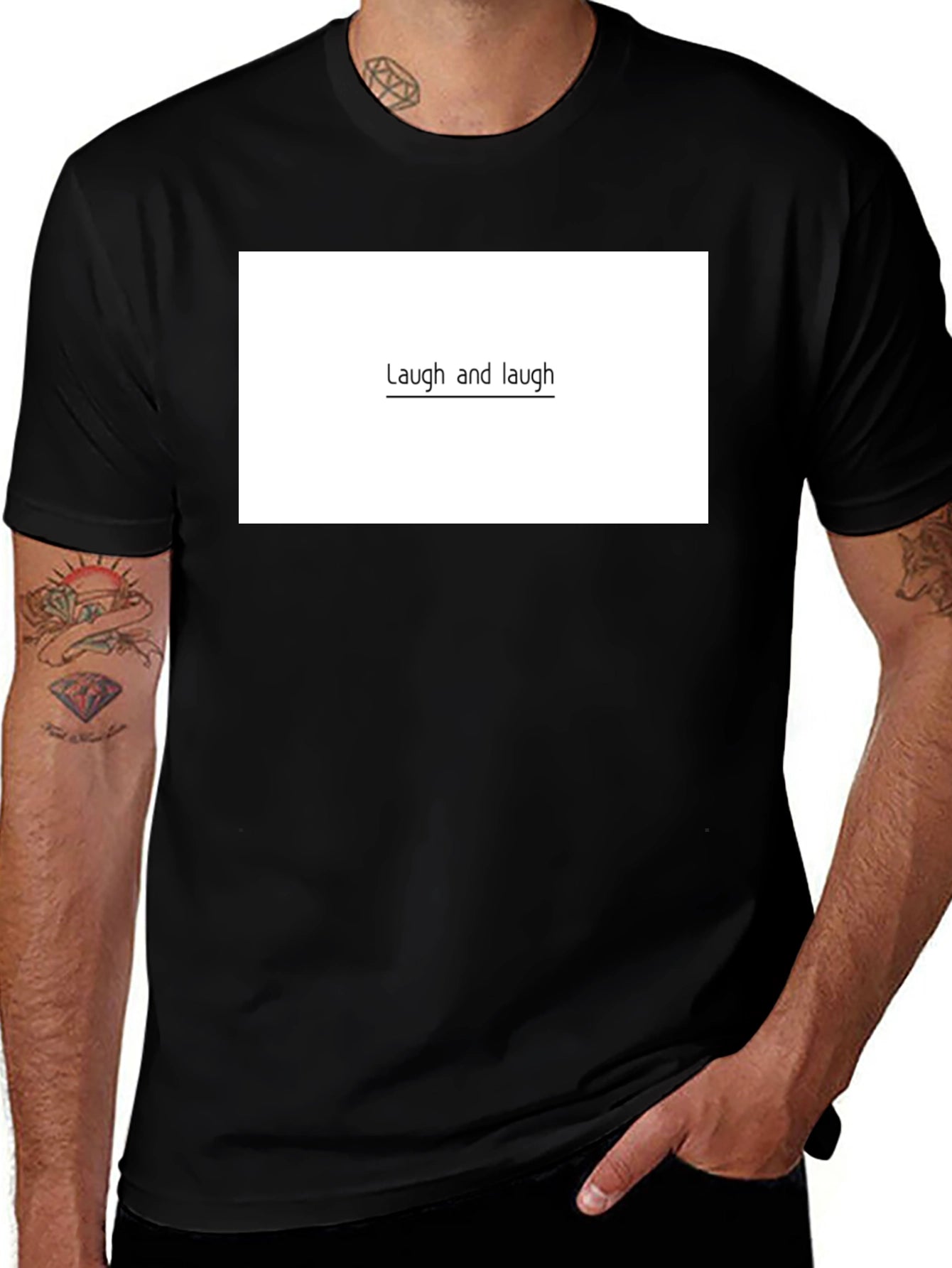Laugh and Laugh Graphic Tee - Unisex Black T-Shirt