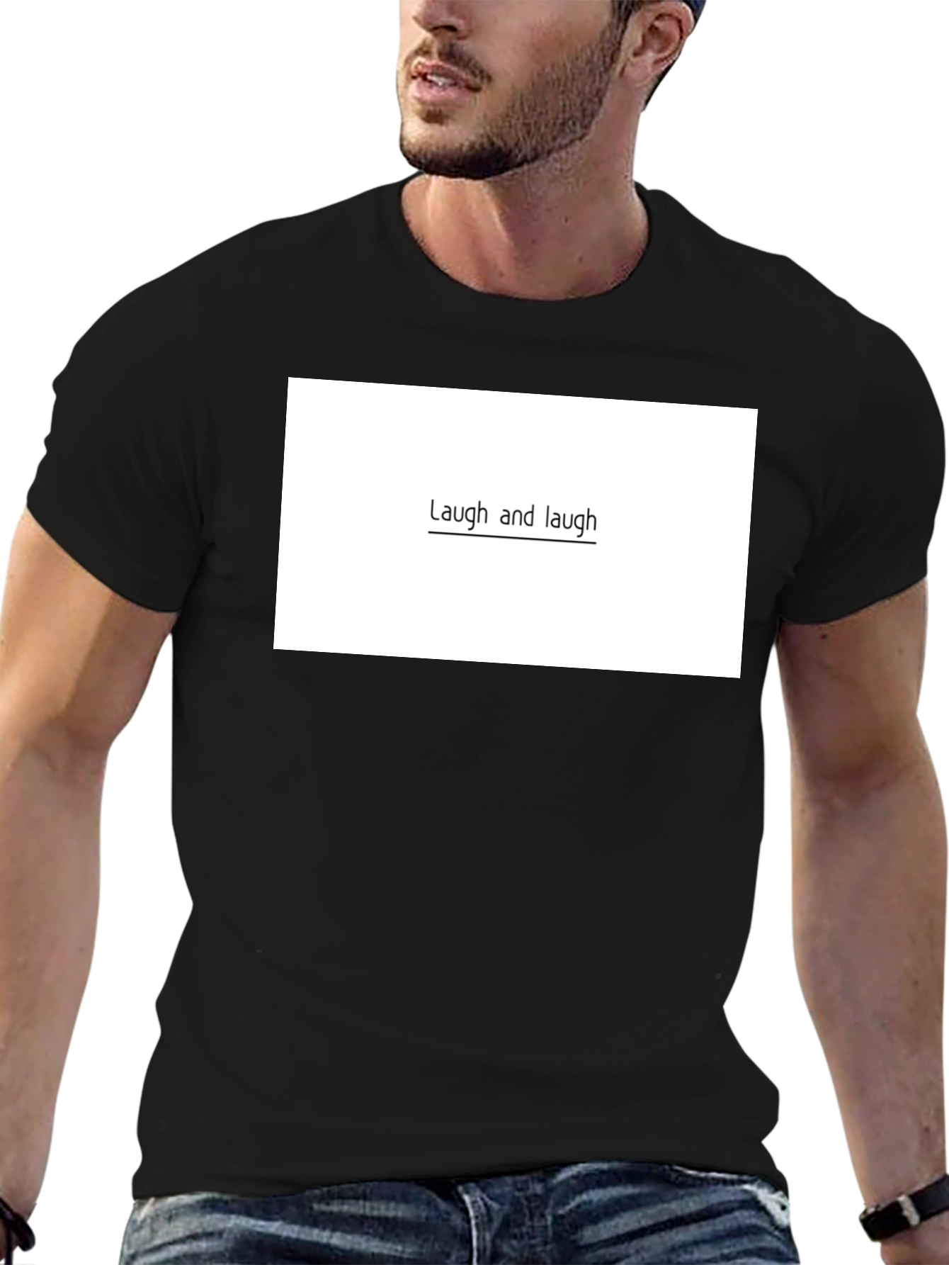 Laugh and Laugh Graphic Tee - Unisex Black T-Shirt