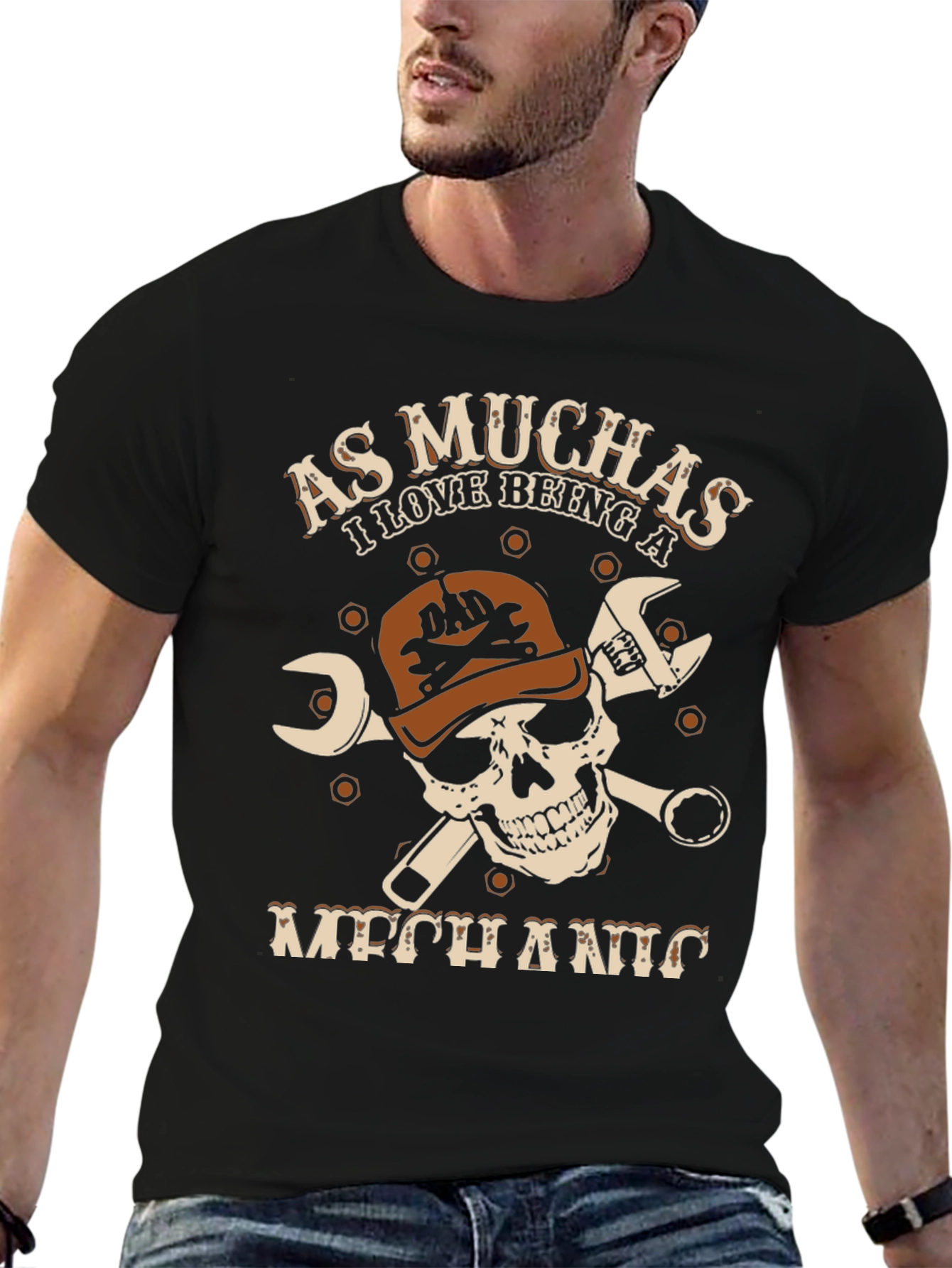 Mechanic Skull Graphic T-Shirt