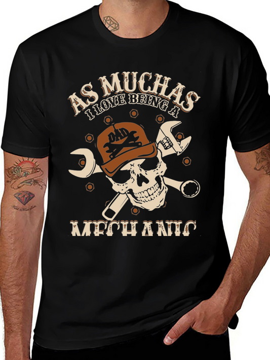 Mechanic Skull Graphic T-Shirt