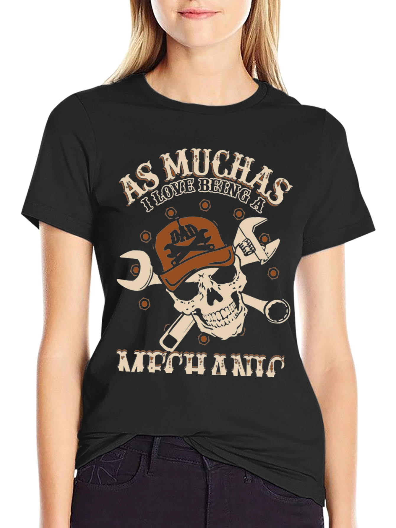 Mechanic Skull Graphic T-Shirt