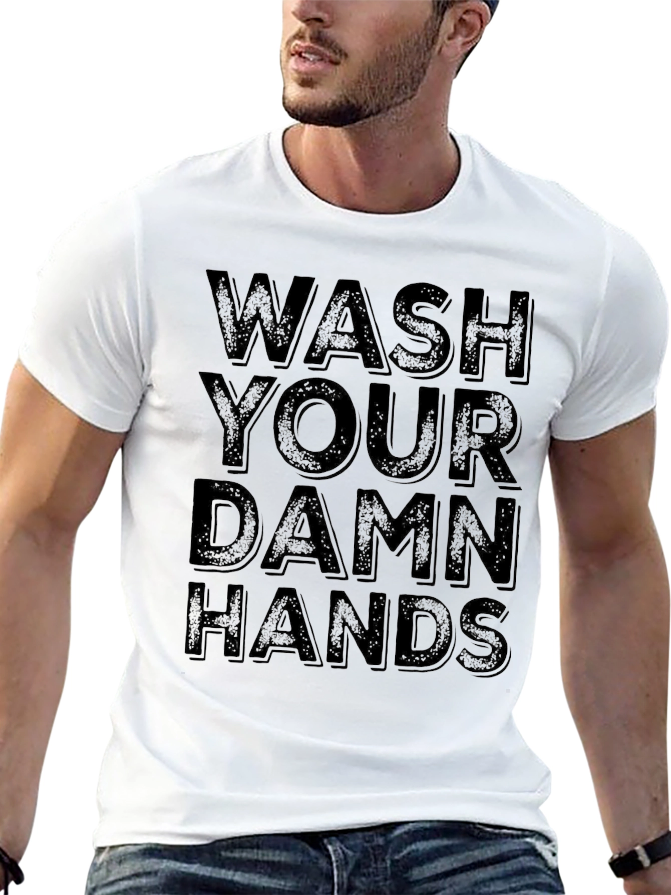 Wash Your Damn Hands Graphic Tee - Black