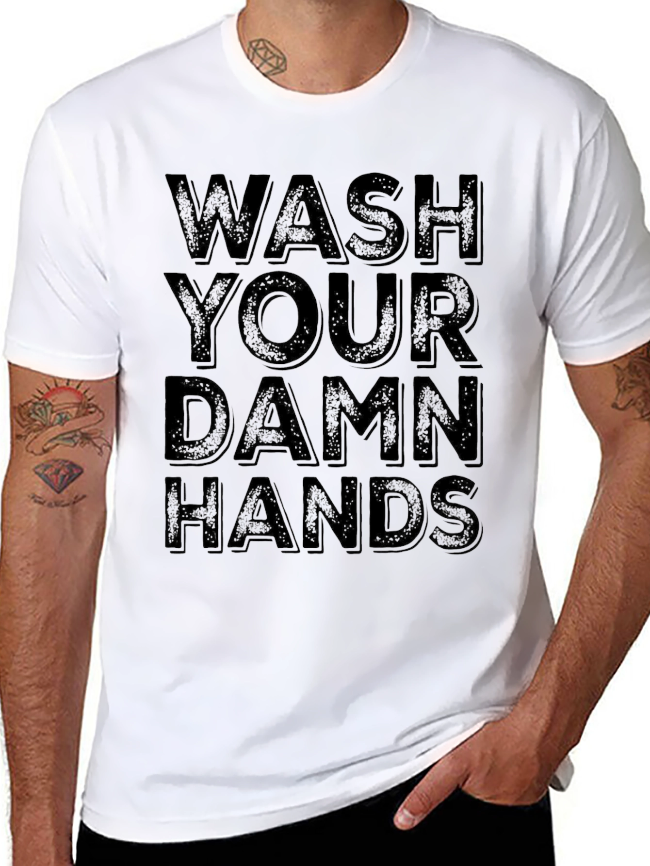 Wash Your Damn Hands Graphic Tee - Black