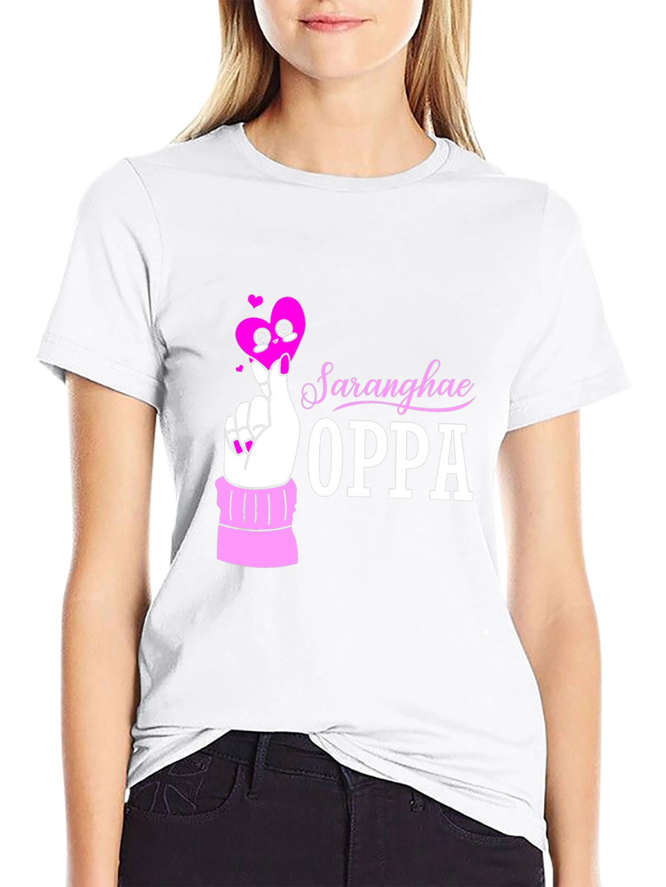 Saraghae Oppa Black T-Shirt